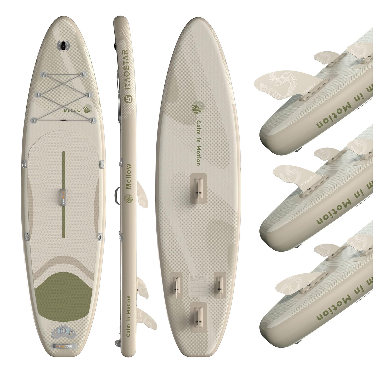 iTAOSTAR M01A 11’×33" Stand Up Paddle Board - Premium SUP Board Kit with 5 Fins - Inflatable Paddleboard for Beginner & Youth - All Skill Levels - for Lakes, Oceans & Fishing