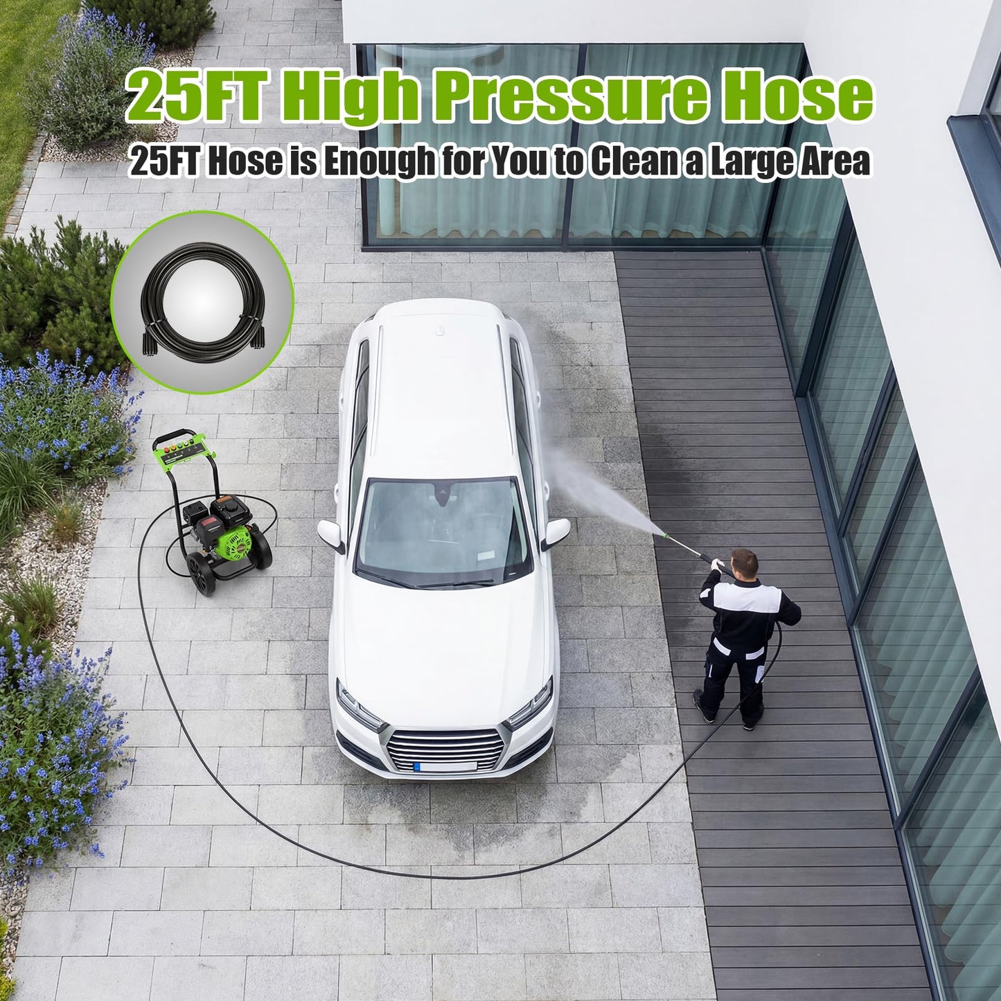 Gas Powered Pressure Washer 4200 PSI Gas Power Washer 4.0 GPM 209CC Commercial High Pressure Washer, with Spray Gun and Extension Wand, 5 Quick Connect Nozzles, Copper Pump,EPA/CARB/ETL