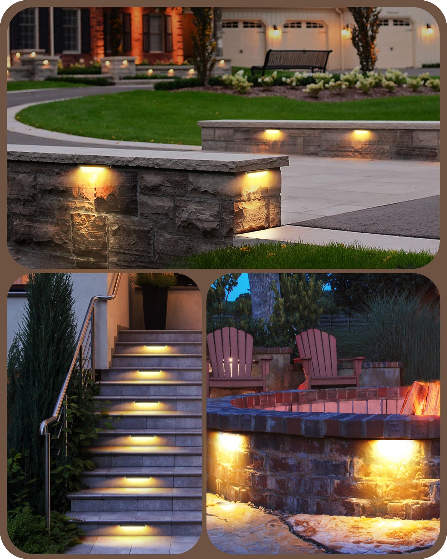EDISHINE 7 in 270? Rotating LED Wall Lights, 12V AC/DC, 3W, 2700K, IP65 Waterproof, Aluminum, Silver, Model HLV