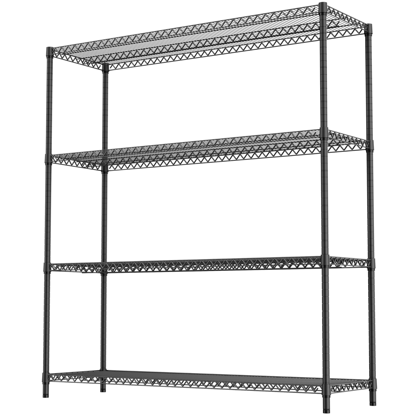 M MZG 2800LBS 59" W 4 Tiers Storage Shelves Load, Metal Shelving Wire Metal Shelving Unit Shelves for Storage Adjustable Garage Shelving for Pantry Kitchen Garage Black 17.7" D x 59.1" W x 70.4" H