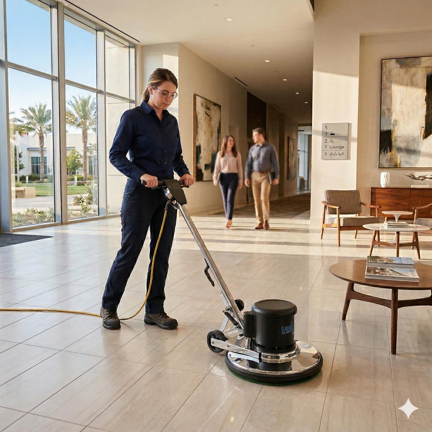 20 Inch Floor Cleaning Machine, 175 RPM, Single Speed, with Brushes and Pad Driver