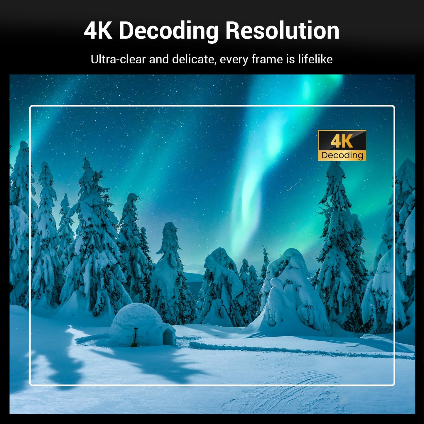 HAPPRUN 1500 ANSI Lumens Outdoor Projector with Built-in Streaming Apps, 4K Decoding Resolution, Auto Focus, Dolby Audio, Smart Projector with WiFi 6 and Bluetooth 5.2, Indoor Home Theater