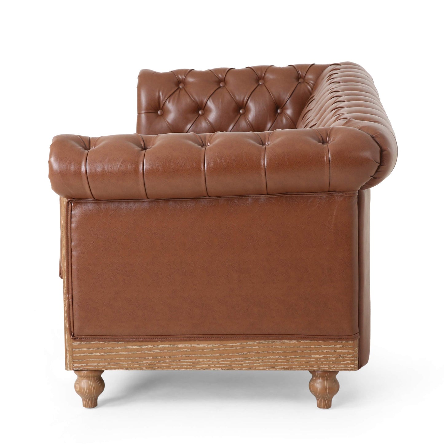 Christopher Knight Home Castalia Sofas, Cognac Brown + Natural