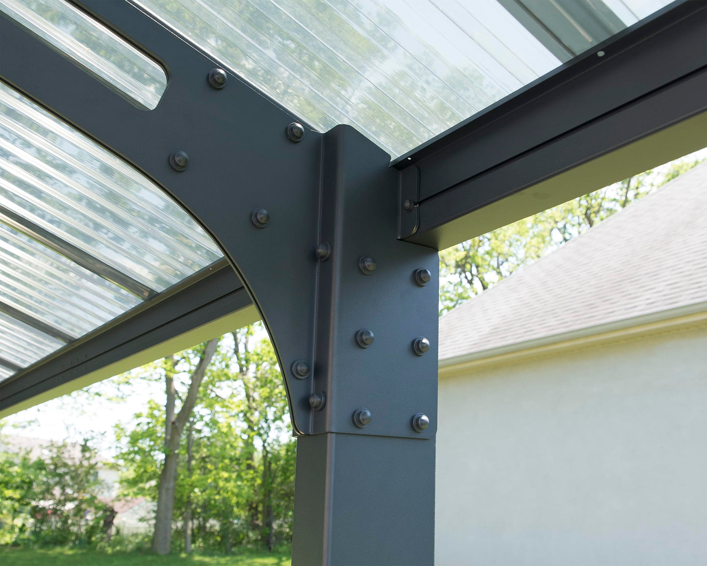 Palram - Canopia Arizona 10 Ft. x 16 Ft. x 9 Ft. Wing Single Carport Aluminum Metal Frame and Polycarbonate Panels Car Port for Outdoor Driveway Car, Truck, RV, Trailer, Boat Storage (Wave Gray)
