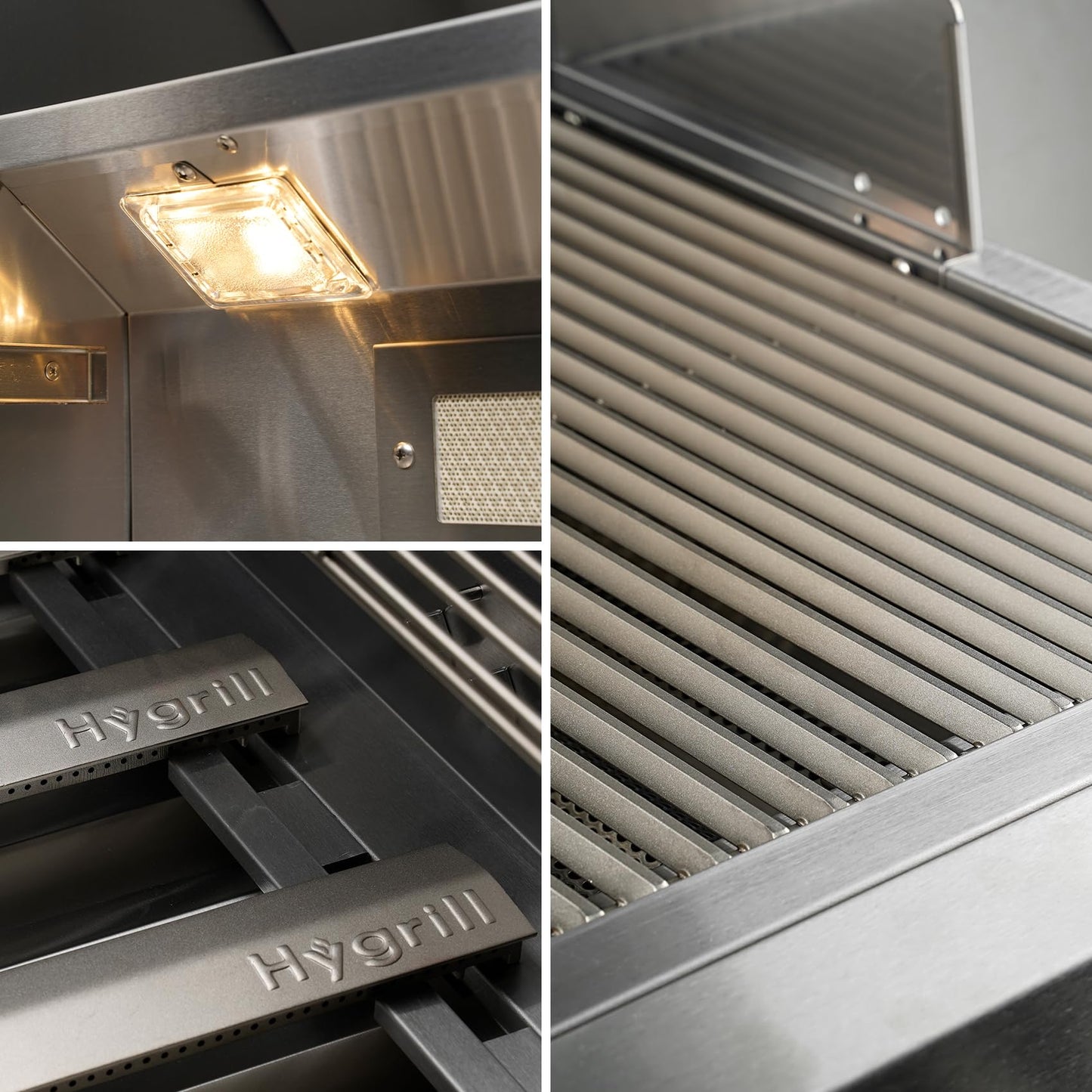 Hygrill Premium XTR 40-Inch Built In Grill, Stainless Steel 5-Burner Grill Head for Outdoor Kitchen with Rear Infrared Burner and LED Lights, Liquid Propane