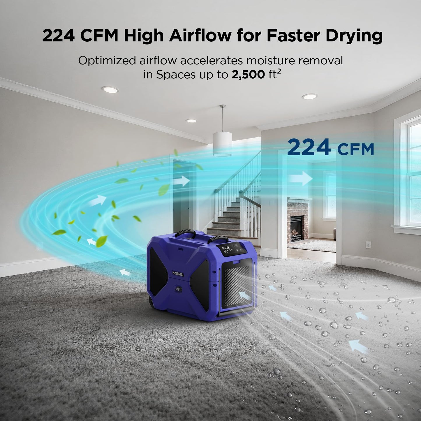 190 Pints LGR Commercial Dehumidifier with Pump, Stackable Industrial Dehumidifiers for Water Damage Restoration Auto Defrost Heavy Duty Rotomolded Dehumidifier Portable for Crawl Space Basement