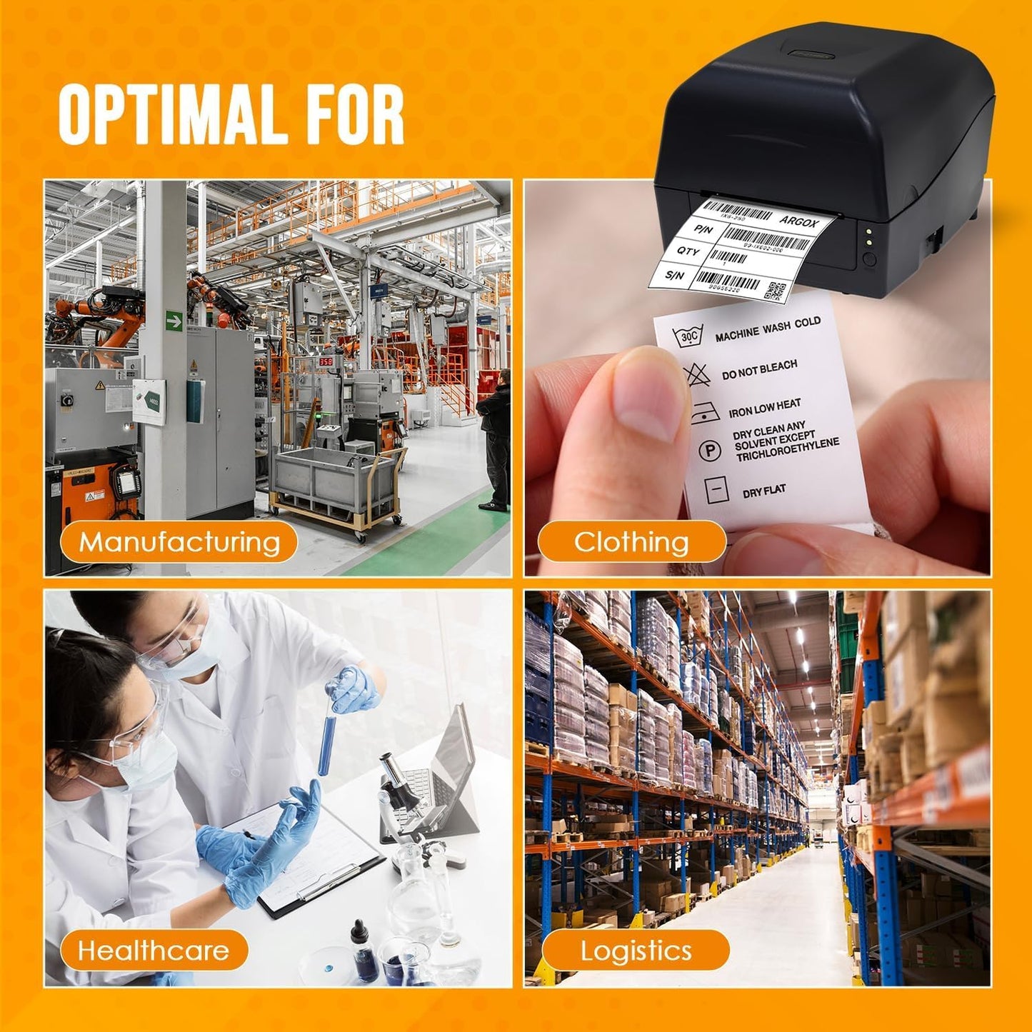 ARGOX CP-2140EX Pro Ethernet Barcode Label Printer, Thermal Transfer 4x6 Shipping & Product Labels, ZPL/EPL/DPL Compatible, 203 DPI Network Printer for Warehouse, Inventory & Logistics