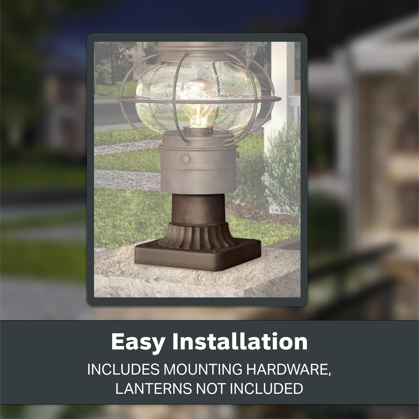DESIGNERS FOUNTAIN Outdoor Post Light Base, 5.75 Inch Pier Mount, Cast Aluminum, Oil Rubbed Bronze, Model 1916-ORB