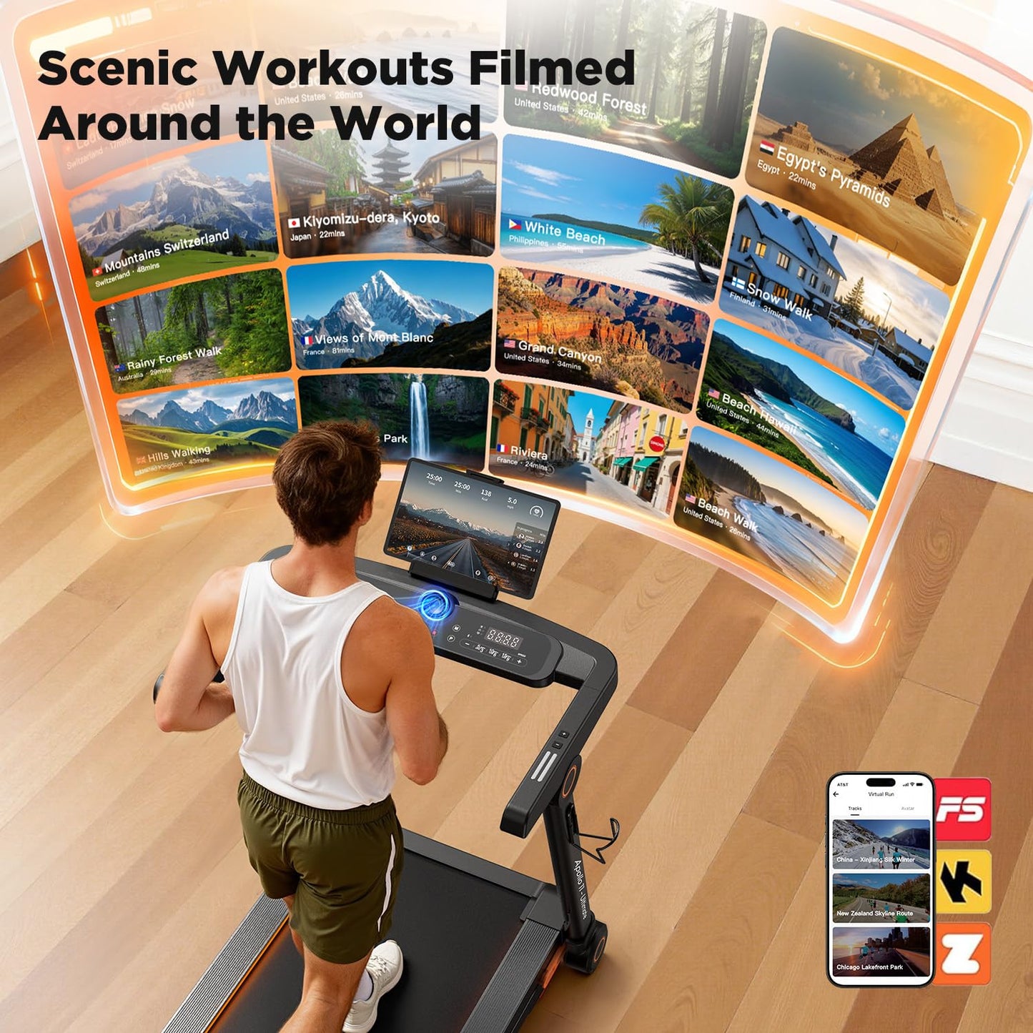 Vitalwalk Foldable Treadmill with Auto Incline, Commercial 49"x18" Wide Running Belt, 10MPH, 3.5HP Brushless, Walking Pad Treadmill for Home, Auto Folding, No Installation, 350LBS, APP, Standard
