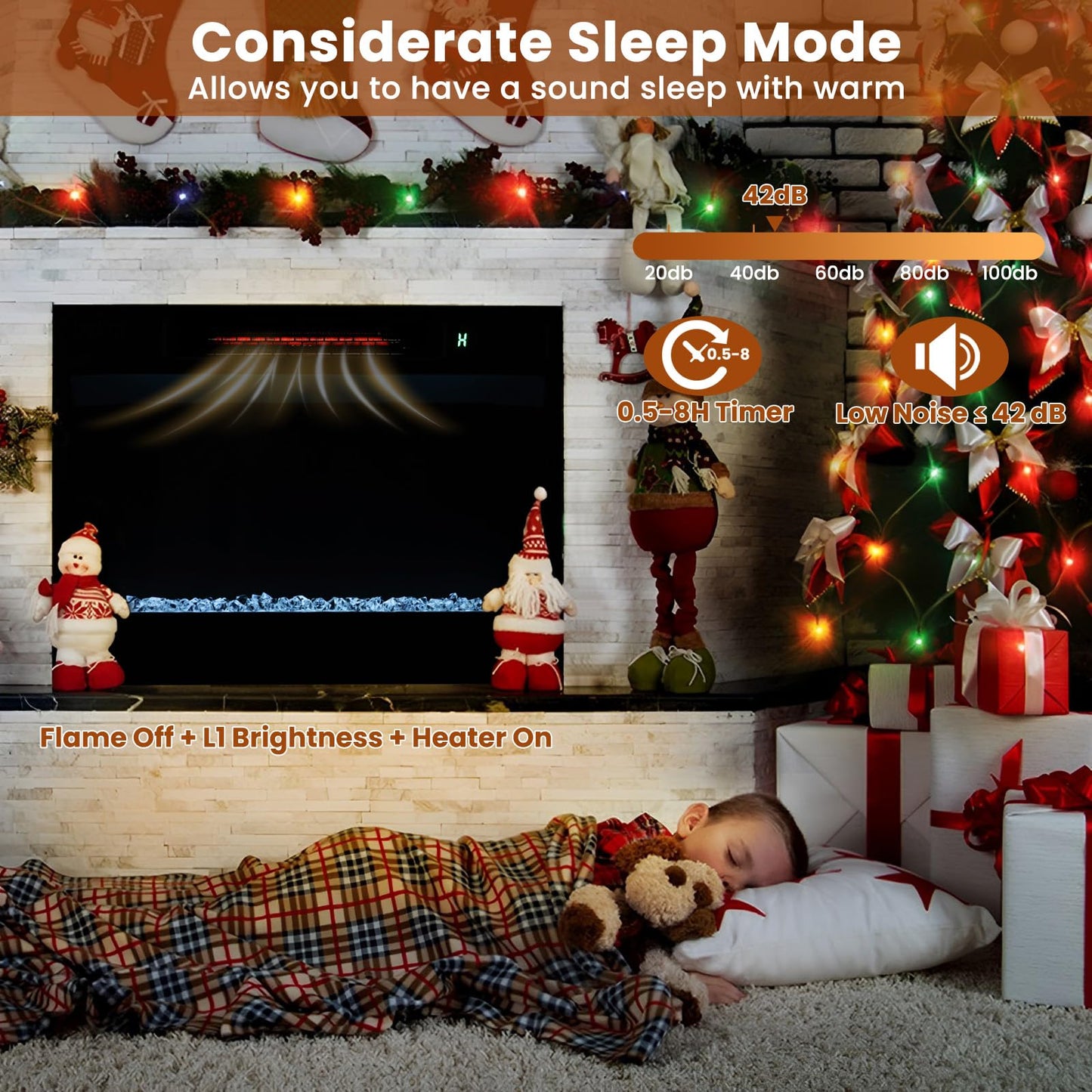 SIMOE 23" Electric Fireplace Inserts, 1500W Recessed Fireplace Heater with Remote Control, 6 Flame Colors & 5 Brightness, 8H Timer, Infrared Quartz Fireplace Insert for Indoor, 23" W x 17" H