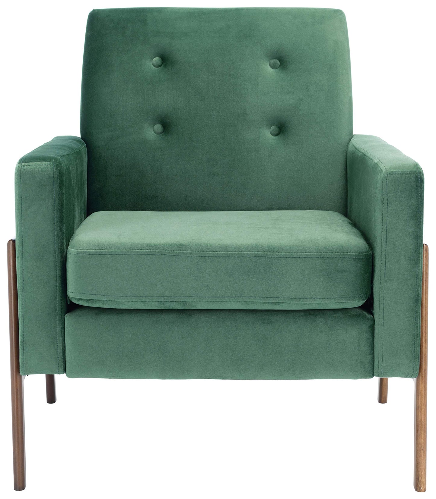 SAFAVIEH Home Collection Roald Velvet Sofa Accent Club Chair ACH6209B, Malachite Green/Antique Coffee