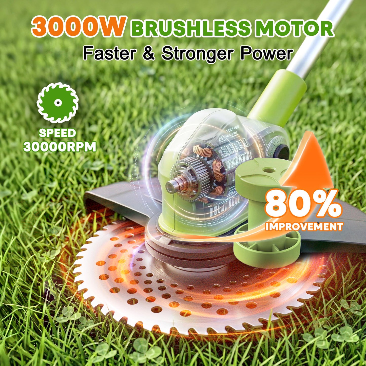 4-in-1 Electric Small Lawn Mower with Detachable Wheeled Base, 3 Position Cutting Height, Cordless Mini Push Mower Battery Powered for Garden/Yard/Farm, Gardening Gifts for Parents, Seniors, Women