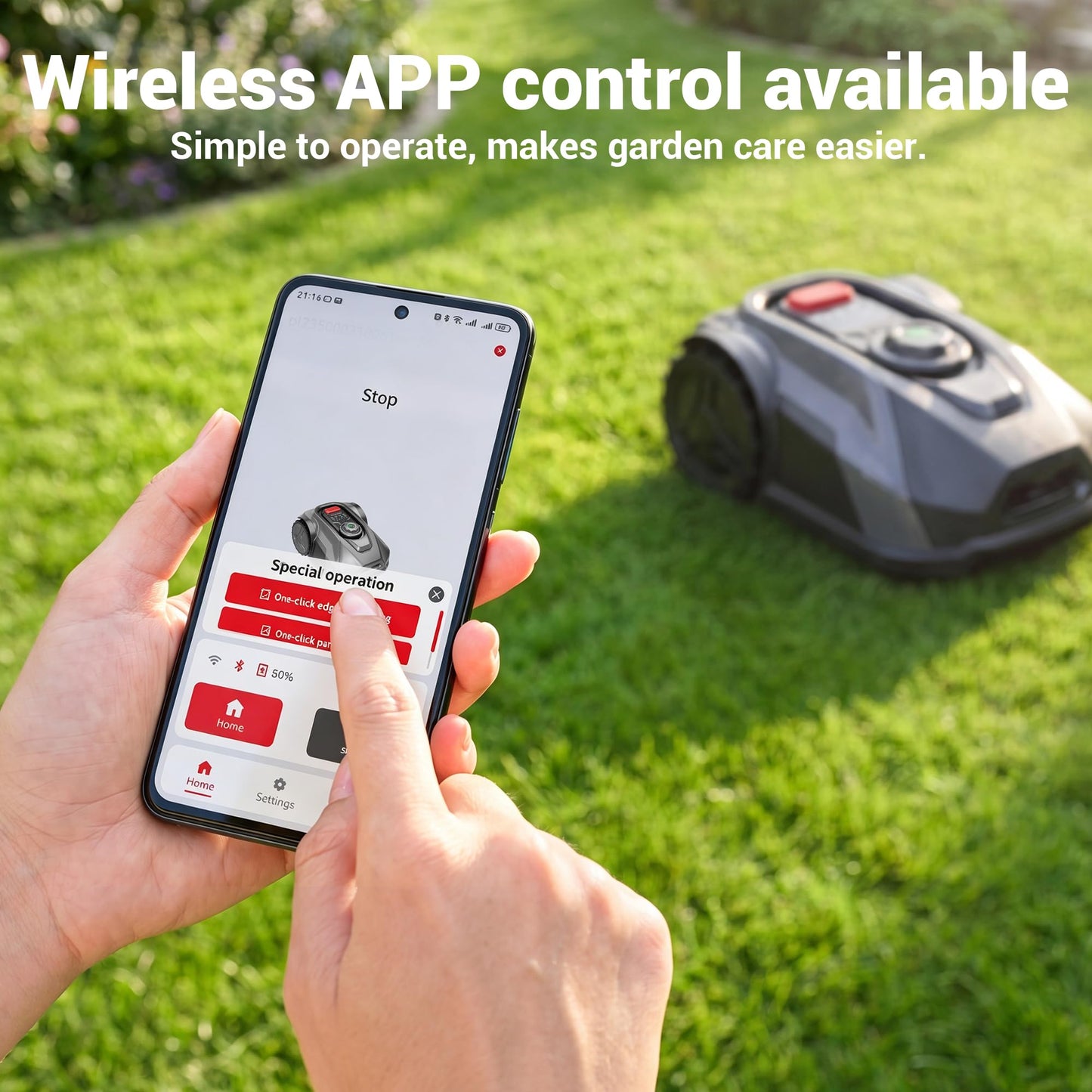 STEELITE Robotic Lawn Mower S7 with App Control, No Boundary Wire, Auto-Charging, Robot Lawn Mower with Obstacle Avoidance and Brushless Motor for Lawns Up to 1/4 Acre, 7.1" Cutting Width