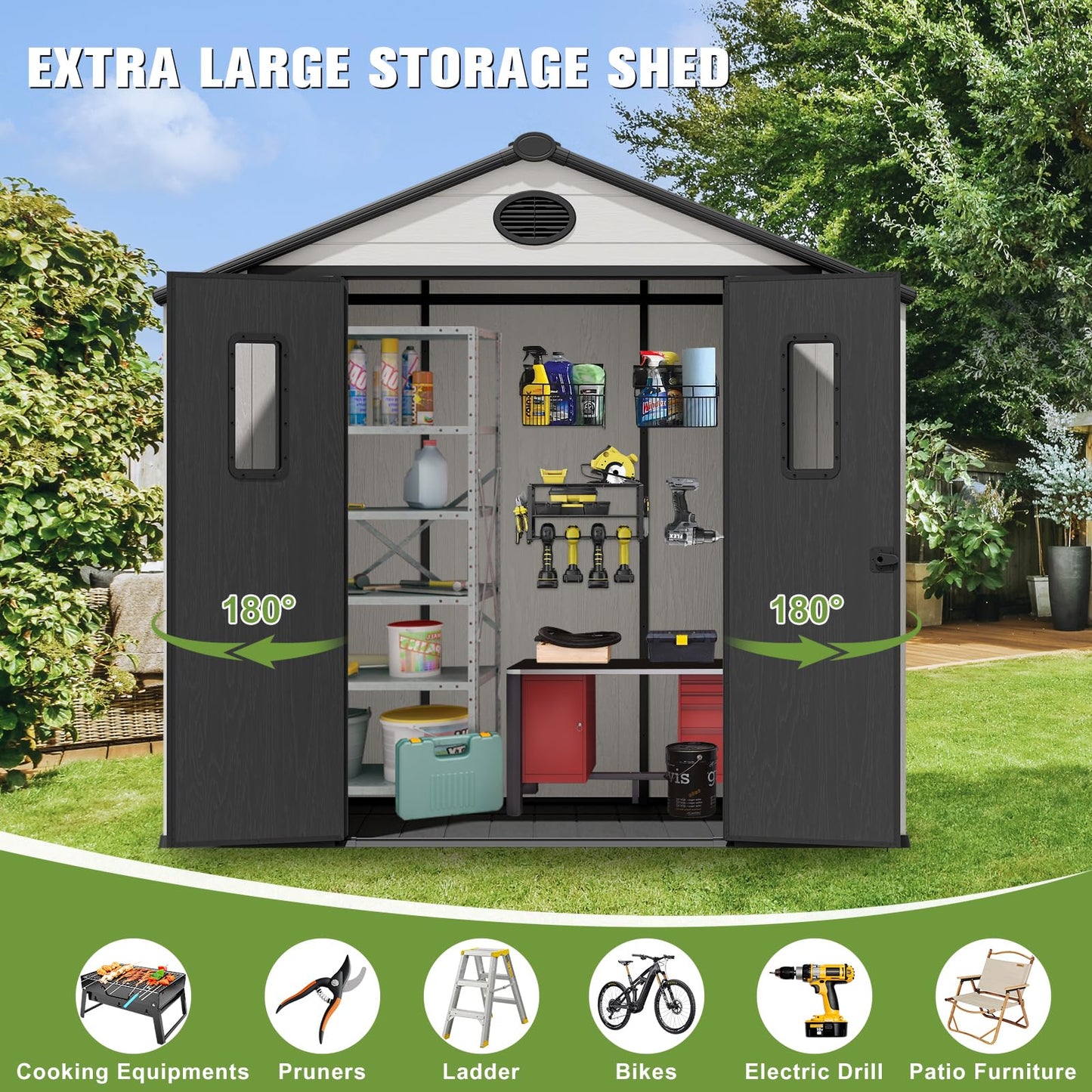 COOS BAY 8x8 Outdoor Storage Shed with Floor