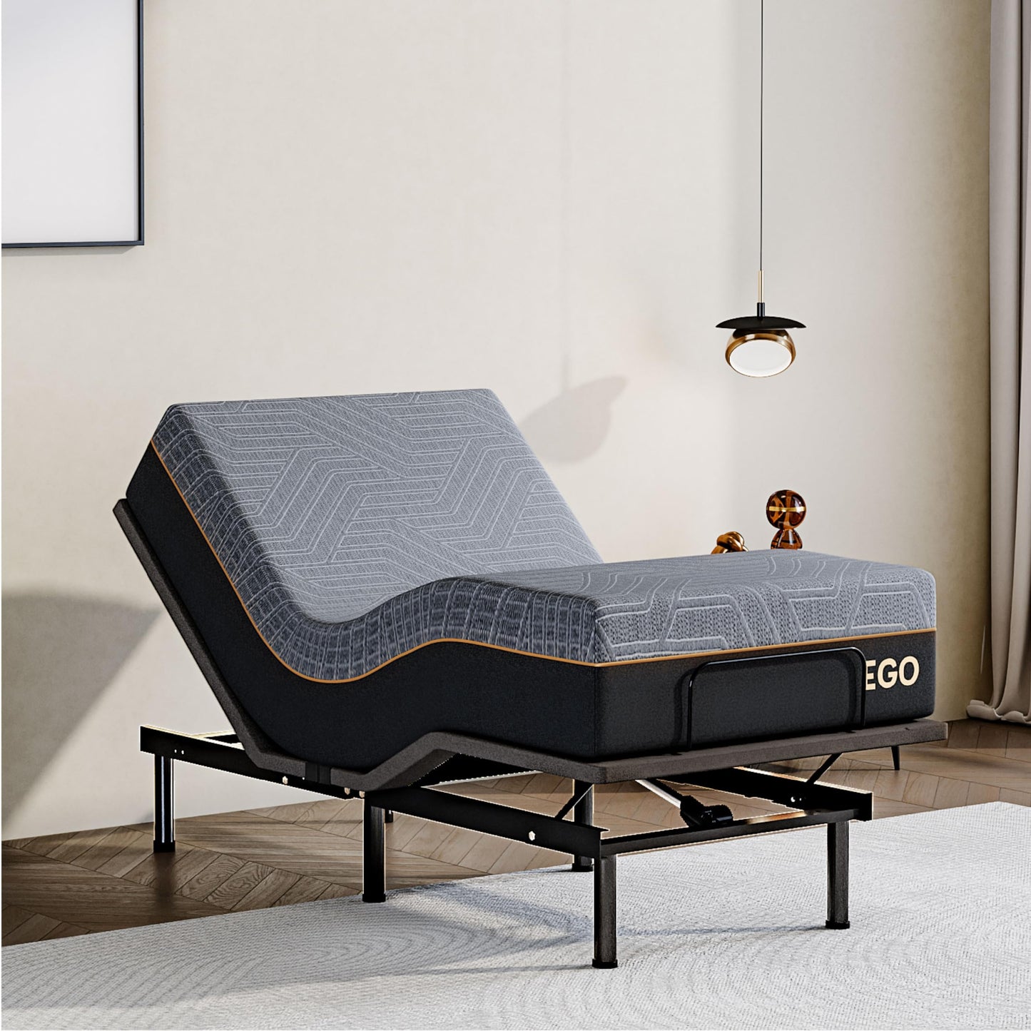 Dyonery Twin XL Adjustable Bed Base Frame with Wireless Remote + 12 Inch Twin XL Gel Memory Foam Mattress Bed in a Box, Head and Foot Incline, Zero Gravity, Fiberglass Free,80" × 38"