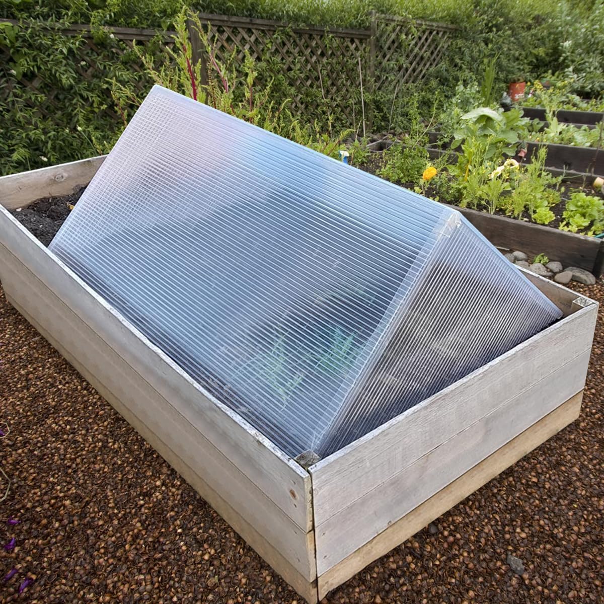 DGSL 14 Pcs Polycarbonate Greenhouse Panels, 6' x 2' x 0.24'' Twin-Wall Panels, Polycarbonate Sheet for All Weather Outdoor Garden and Greenhouse Covering