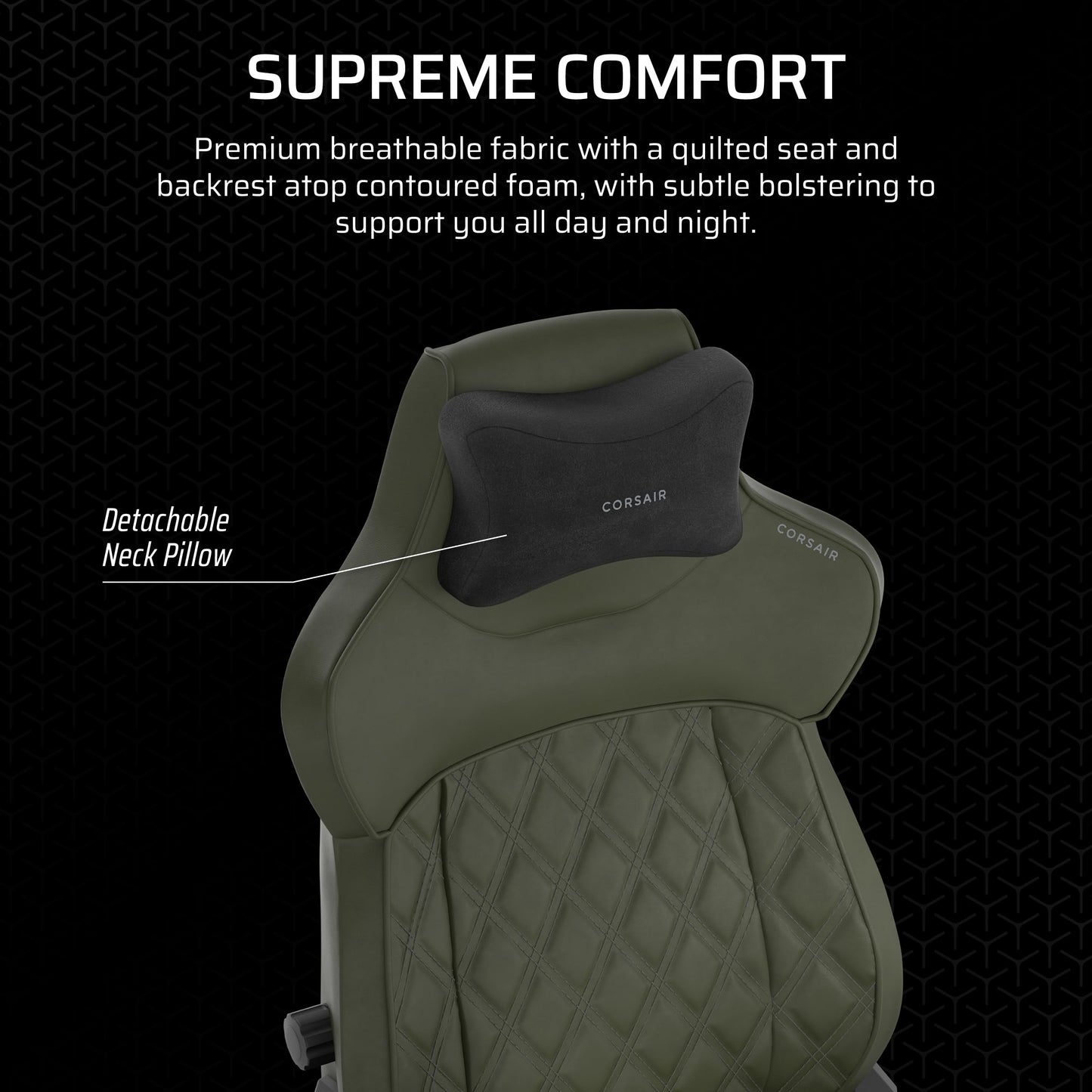 Corsair TC500 Luxe Gaming Chair – Premium Breathable Fabric – Wide Seat – Five-Way Adjustable Armrests – Adjustable Built-in Lumbar Support – 90-135 Degree Recline – Sherwood