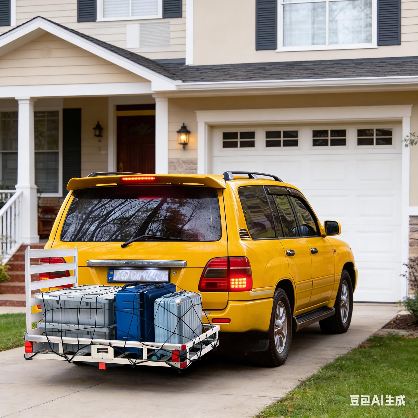 LOEZORA 500LB Hitch Cargo Carrier with Folding Ramp, 50 x 29.5 Inch Aluminum Cargo Basket, Heavy Duty Trailer Hitch Mounted Rack for 2" Receiver, SUV Truck Van