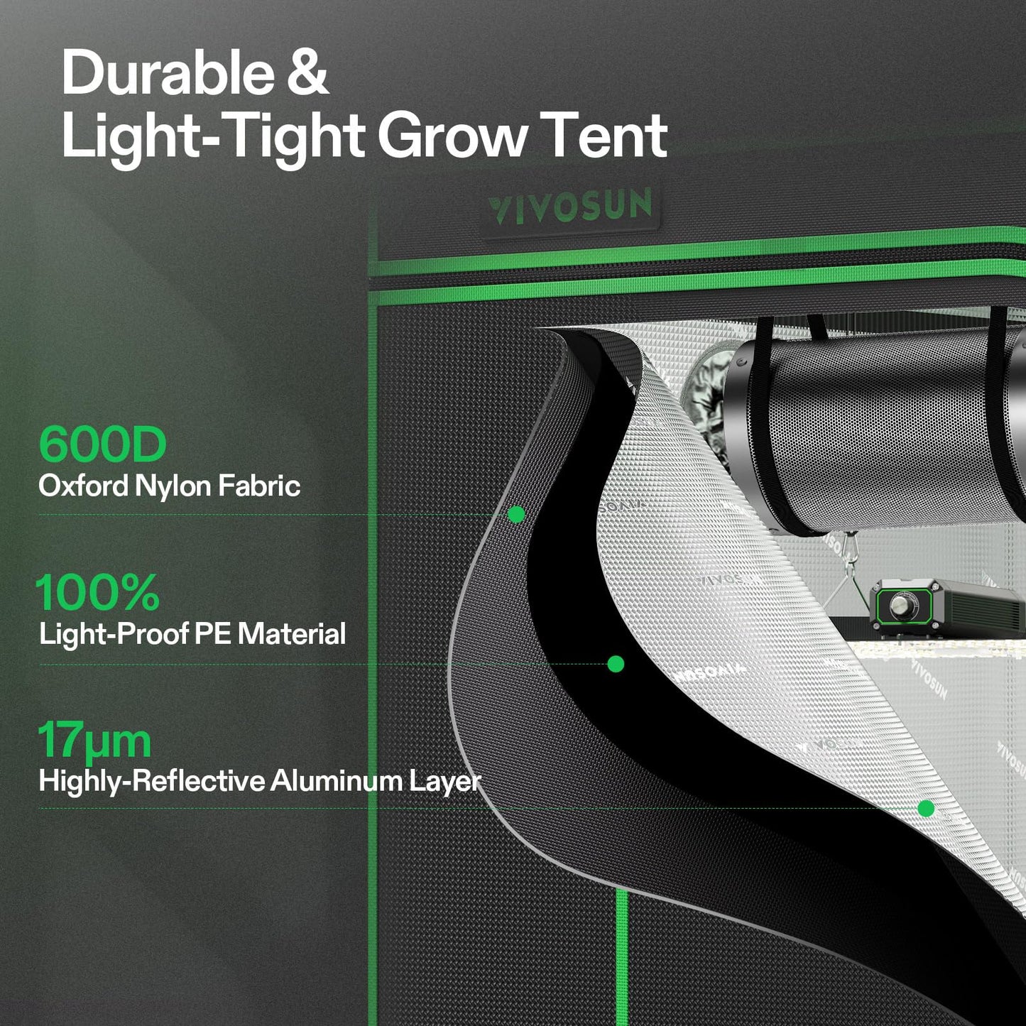 VIVOSUN Grow Tent Kit, 2.7 × 2.7ft Complete Grow System, WiFi-Controlled Grow System with Full Spectrum LED Grow Light, Automatic Ventilation, GrowHub Outlet A22 with Temperature and Humidity Sensor