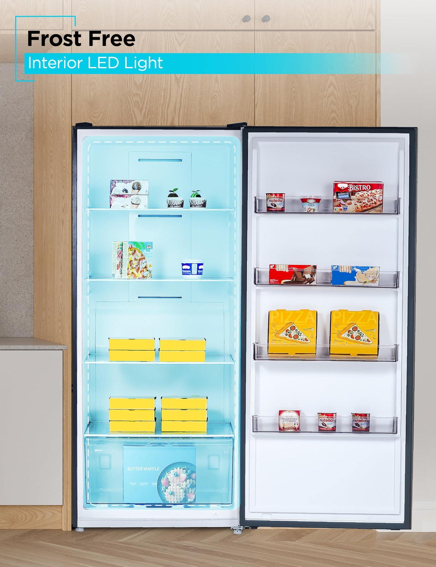 BLACK+DECKER 21 Cu. Ft. Convertible Freezer Refrigerator, Upright Freezer or All Fridge with Glass Shelves, Reversible Door, R600a Refrigerant, ENERGY STAR rated, Frost Free, BUC2100JB, Black