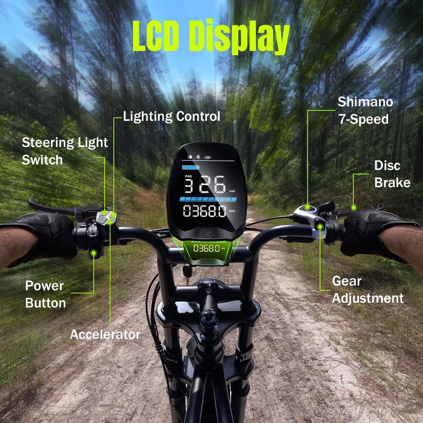 TST Electric Bike for Adults 1500W Peak 20" Fat Tire All-Terrain E-Bike 60/130 Miles Electric Dirt Bike - 48V 15/30AH Battery Tested to UL 2849 Powered Electric Bicycle