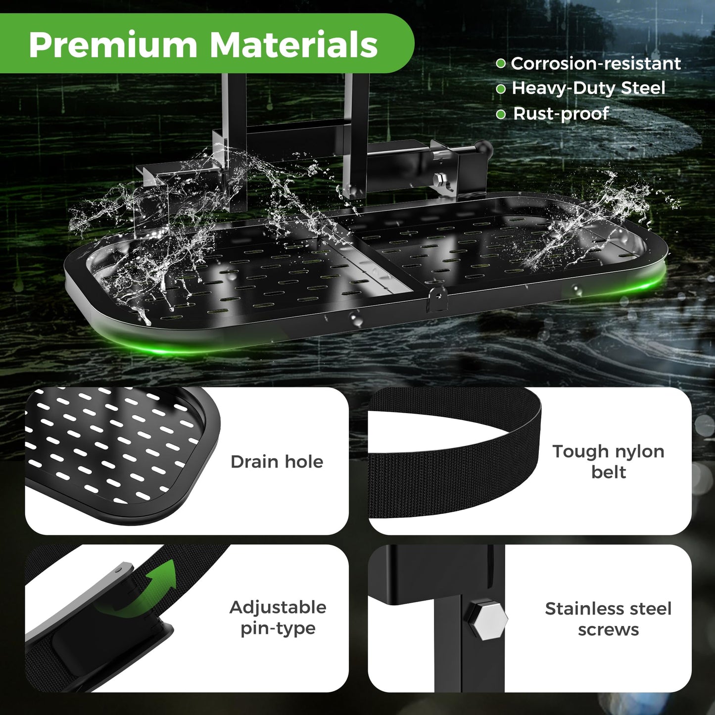 10L0L Universal Foldable Golf Cart Rear Seat Bag Holder Compatible with Yamaha/EZGO/Club Car, Fits Safety Grip Bar Maximum Wide 8in, No Drilling, Space Saving (New for 2026)