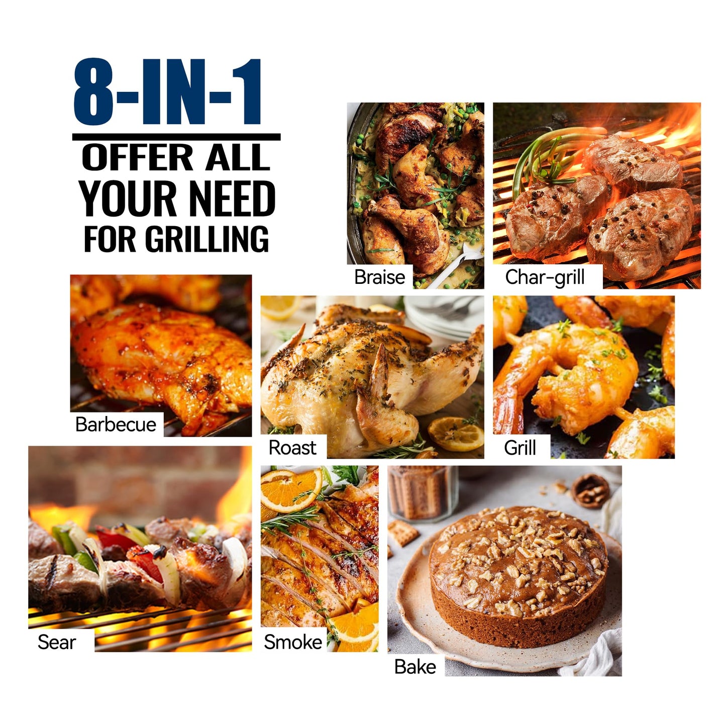 Z GRILLS 2026 Upgrade 8-in-1 BBQ Pellet Grill & Smoker, 697 sq in Cooking Area, PID Auto Temperature Control, 28 lbs Hopper Capacity, Outdoor Grill, Black (Grill Cover Included)