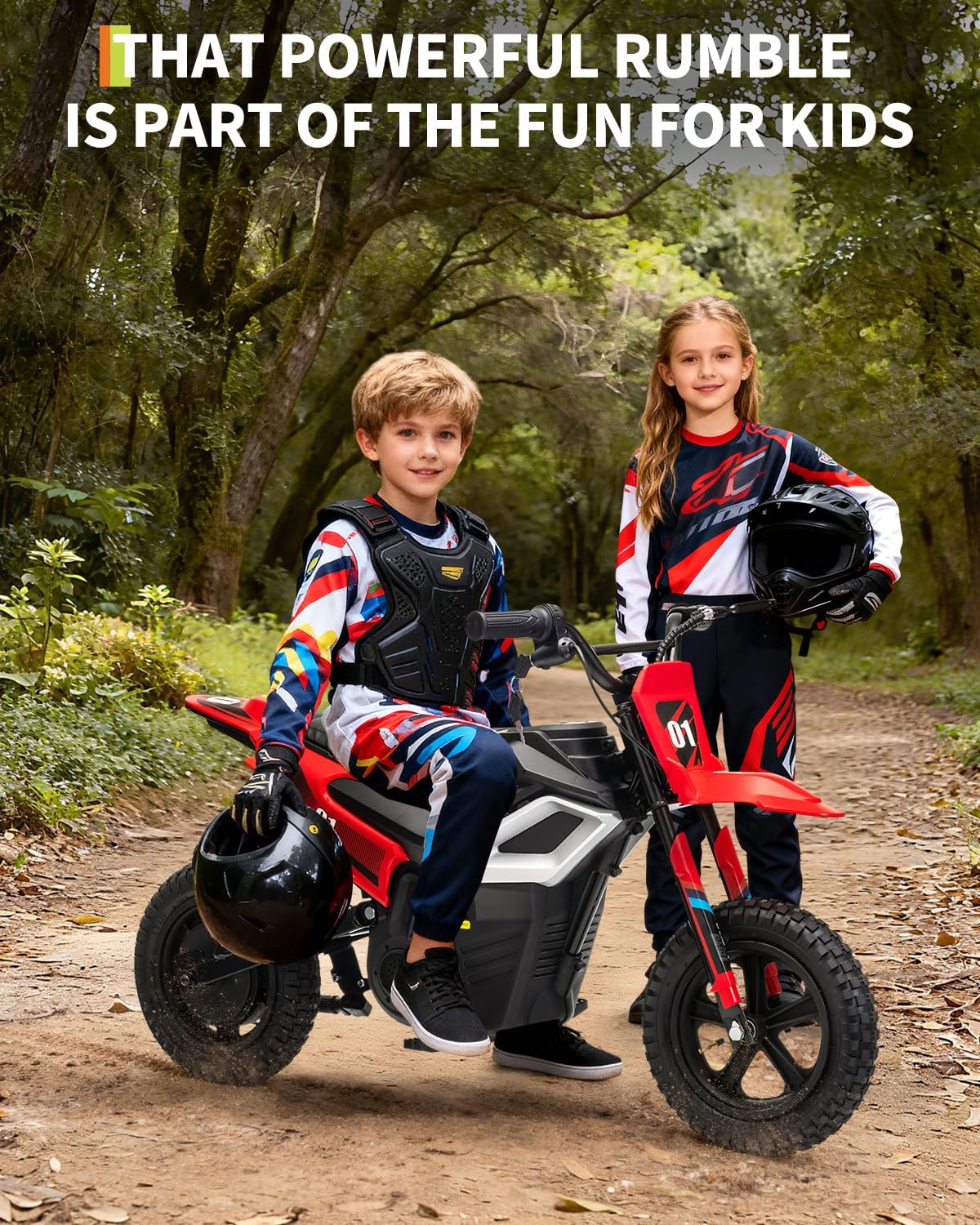 GarveeLife Electric Dirt Bike for Teens, 12" Fat Tire 350W Electric Motorcycle with 24V Battery, 14MPH Top Speed, 130 LBS Max Load, Mini Dirtbike for Kids, Mountain Off-Road Bike Fit Age 10+