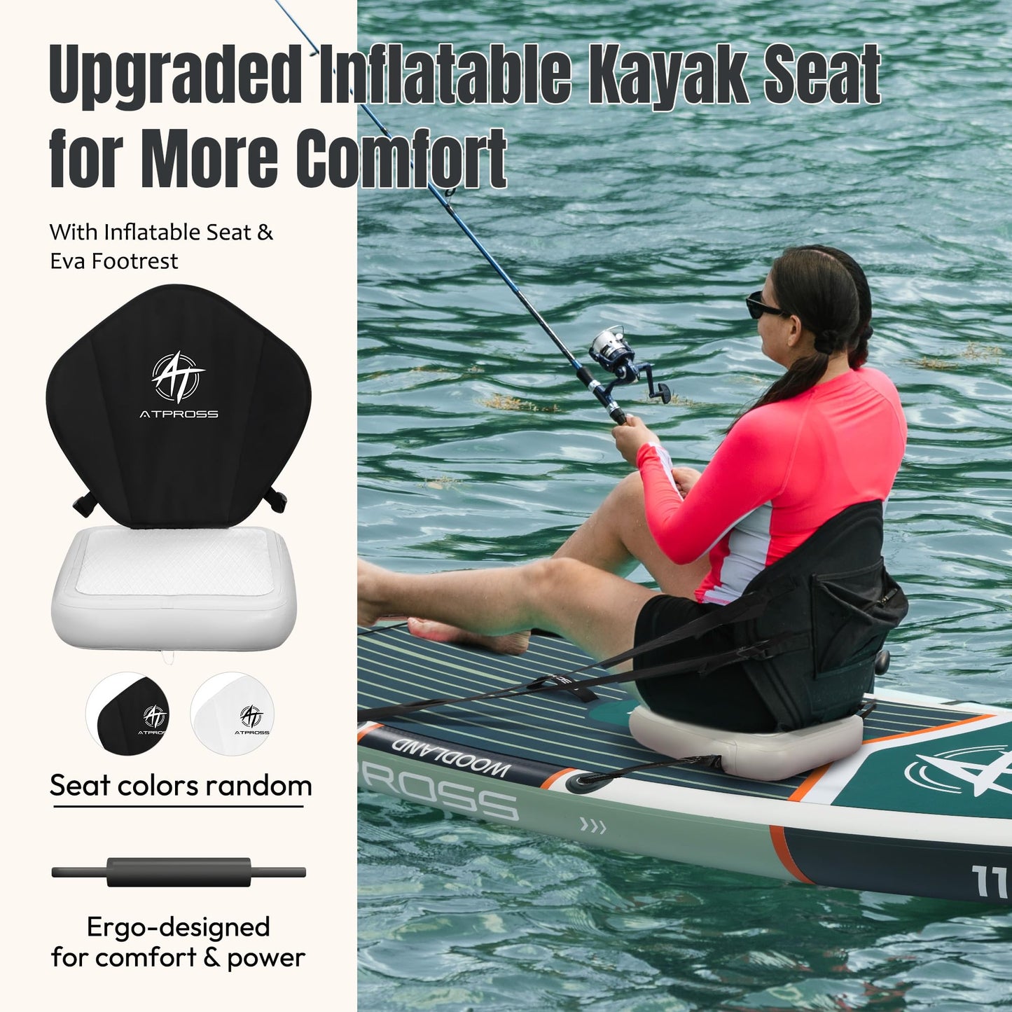ATPROSS 12'x36 Inflatable Paddle Board, 500lbs Extra Wide Stand Up Paddleboard for Adults with Premium SUP Accessories Kit & Backpack, Blow Up Kayak Non-Slip Stable Deck Boat for Yoga Fishing Surf