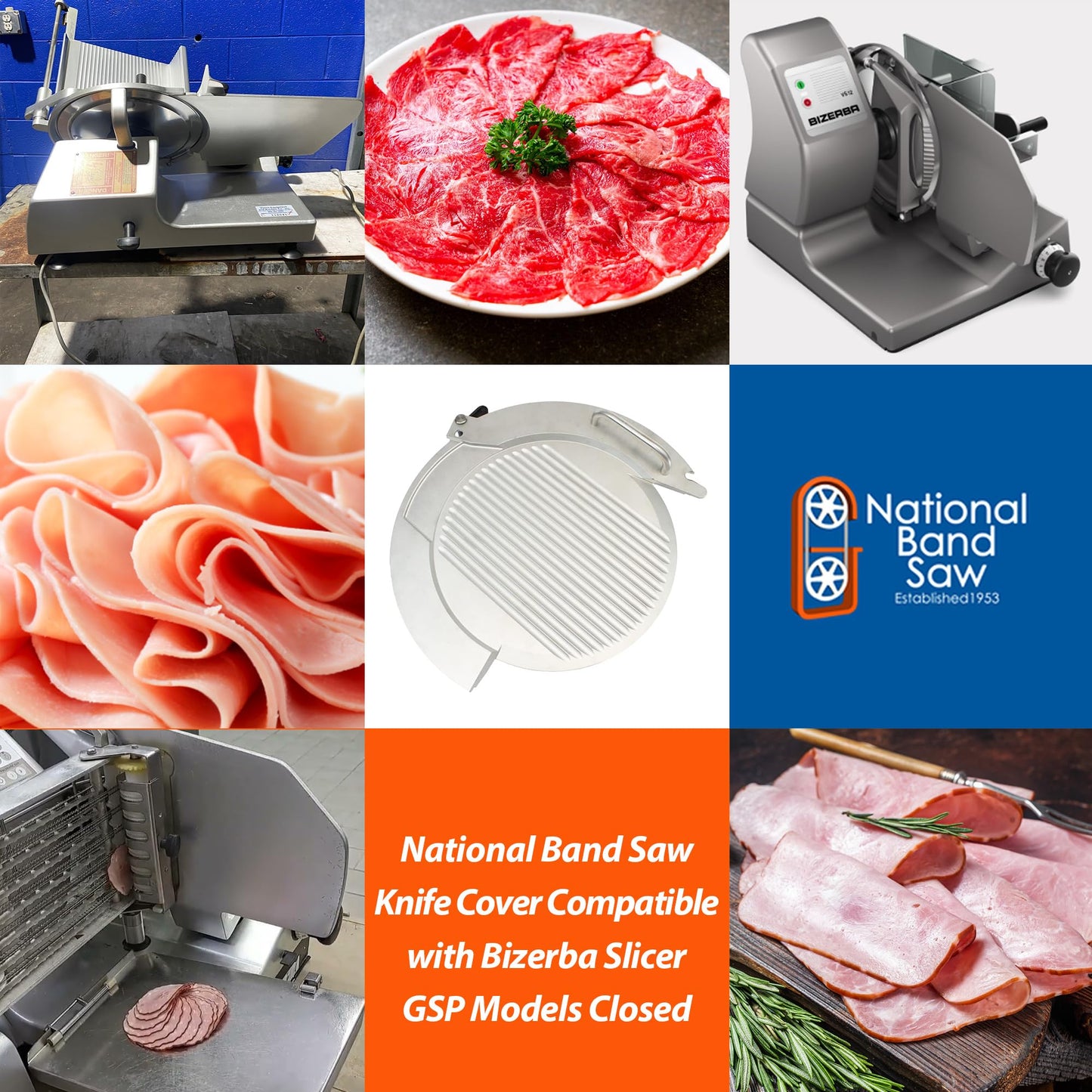 National Band Saw Meat Slicer Knife Cover - Compatible with Bizerba Models GSPHI150 and More - Direct Replacement for 38030942000 and More, Durable Replacement for Meat Slicer Cover - Closed Model