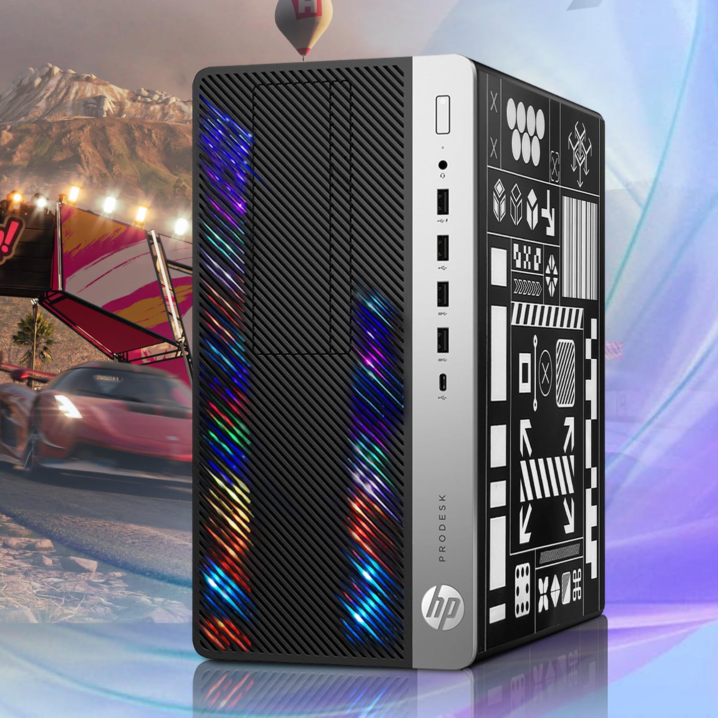 HP RGB Gaming Desktop Computer, Intel Quad Core I5-6500 up to 3.6GHz, GeForce GT 1030 2G, 16GB DDR4, 512G SSD, RGB Keyboard & Mouse, 600M WiFi & Bluetooth 5.0, Windows 11 (Renewed)
