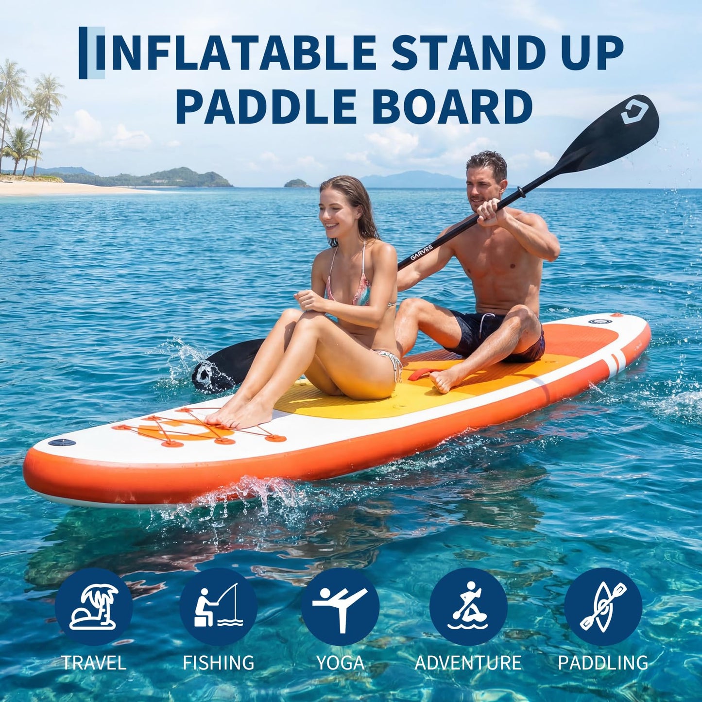 Ultra Lightweight Inflatable Rise Paddle Board Paddle Board – Stable & Durable Anti-Slip Deck, Max Load 150kg, Ideal for Surfing, Fishing, Yoga, Beginners