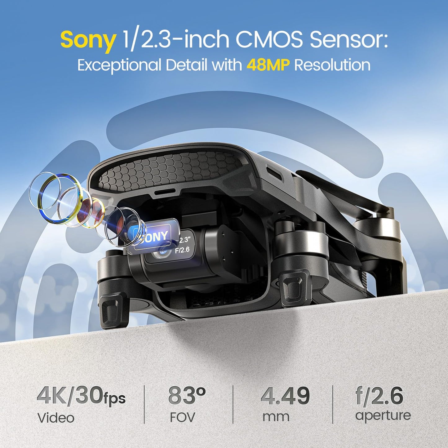 Holy Stone HS900 Drone with Camera for Adults, 8K Photo & 4K/30fps Video, 249g FAA Compliant, 3-Axis Gimbal, Long Range 20,000FT 5.8GHz, GPS Return, Dual Batteries with Charging Hub, 60-Min Flight