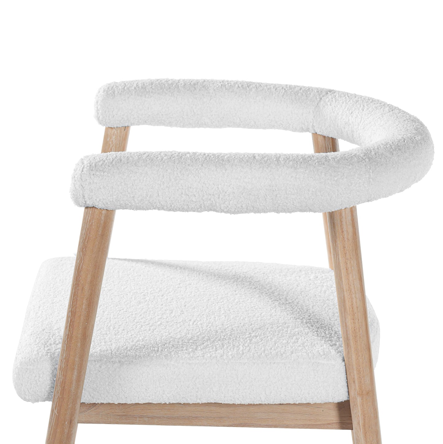 Merax 2-Piece Wooden Farmhouse Counter Height Dining Coffee Bar Stool with Durable Legs, Upholstered Cruved Dinning Arm Chair for Kitchen Island, Set of 2, Natural