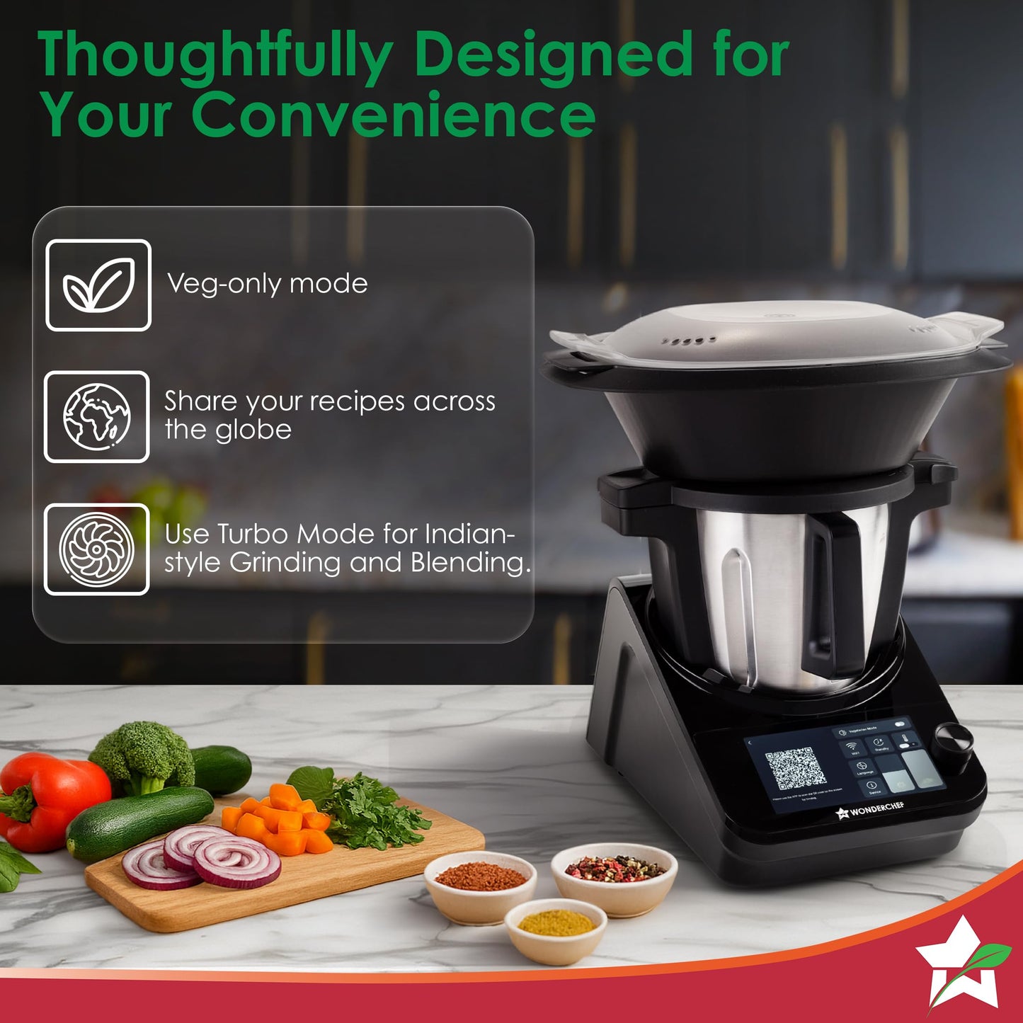 Wonderchef Chef Magic | All-in-One Kitchen Robot for Indian & International Cuisine | Automatic Chopping, Sautéing, Stirring, Kneading... | Mobile App | Recipes by Chef Sanjeev Kapoor | 2 Yr Warranty