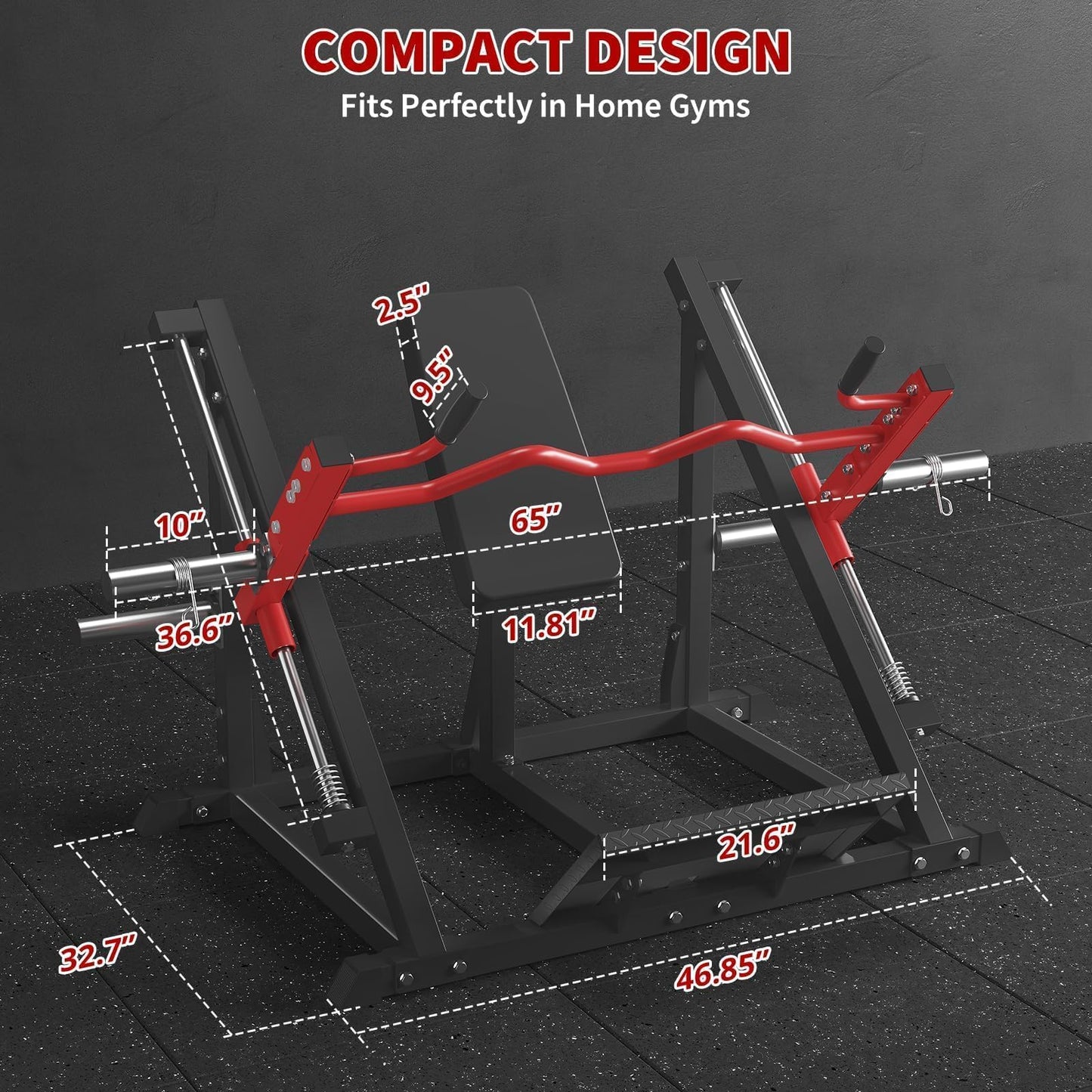 Garvee Linear Row Machine & Romanian Deadlift Station, Chest Supported T-Bar Row Machine for Home Gym, Plate Loaded Back Workout Equipment with Multi-Grip Handle & Adjustable Pad, 500 LBS Capacity