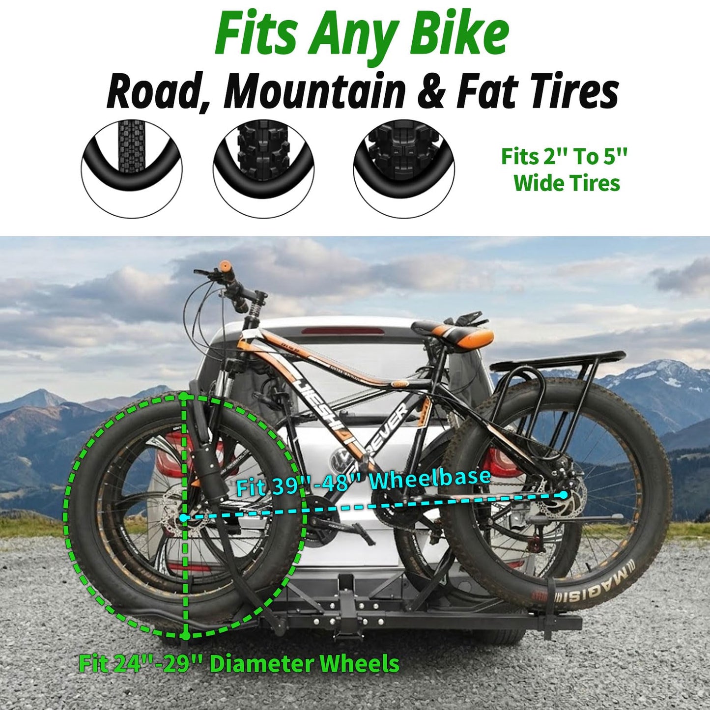 Leader Accessories Platform Bike Rack Hitch Mount with Ramp for 2 Bikes