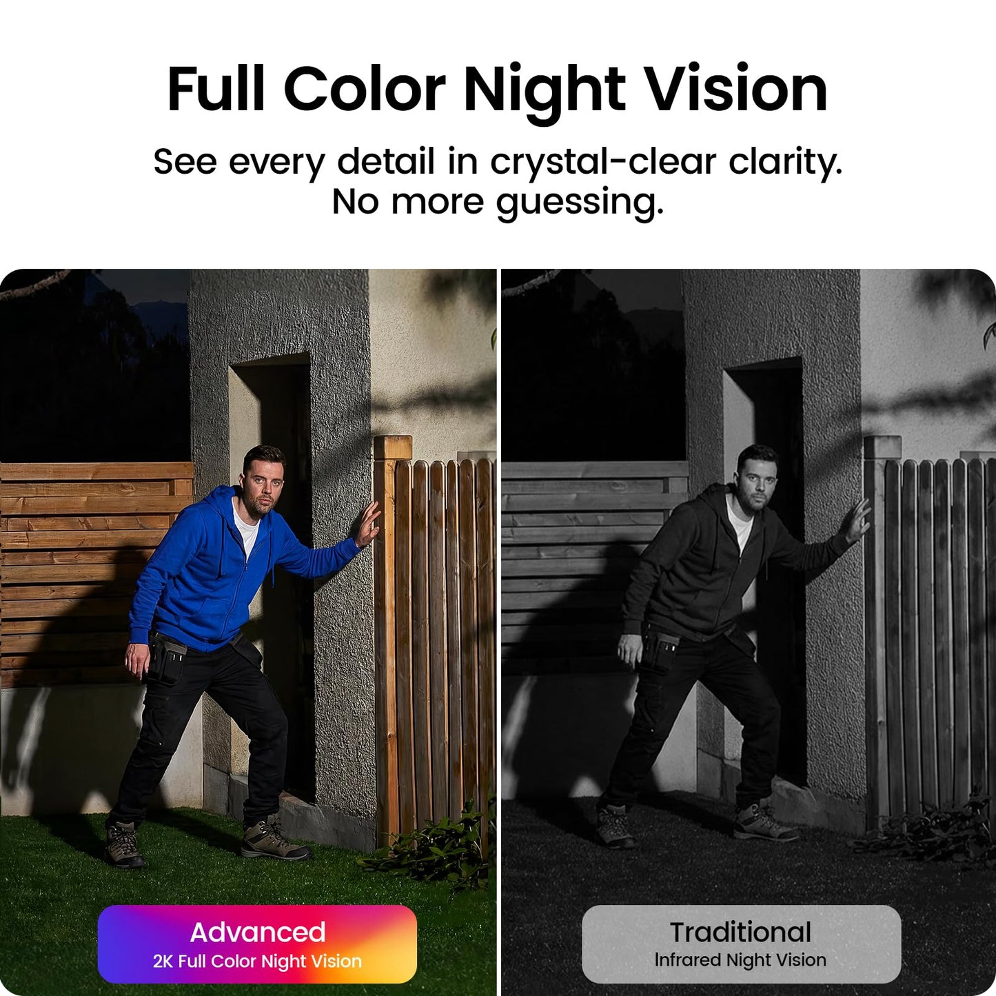 aosu Solar Security Cameras Wireless Outdoor, 2K HD Home Security Camera System, PIR + AI Human Detection, Color Night Vision, Easy to Set Up, Local Storage, No Subscription Required, 4-Cam Kit