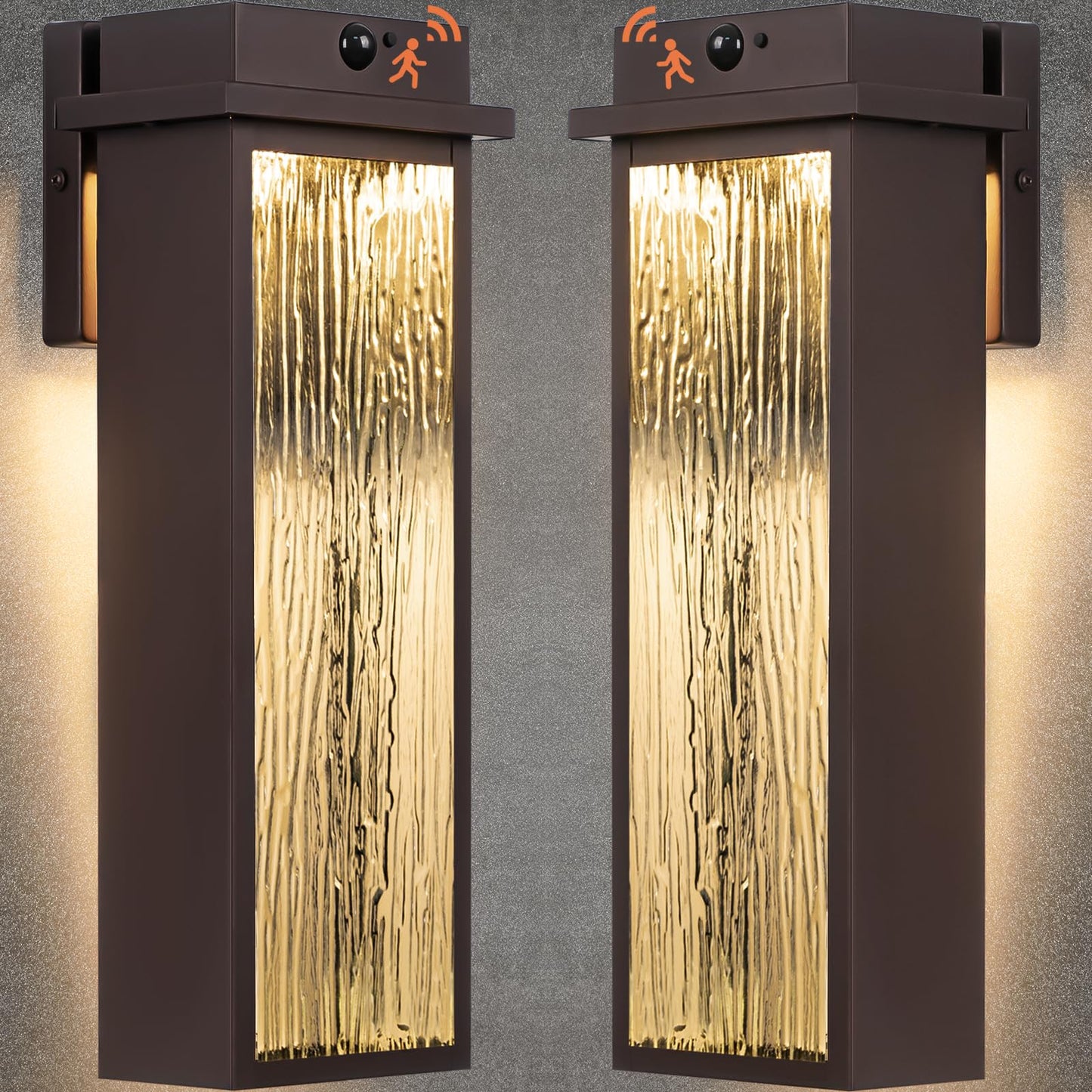 VenzBlomia 20·LED Outdoor Wall Sconce, Motion Sensor, Waterproof, Oil Rubbed Bronze, 2 Pack