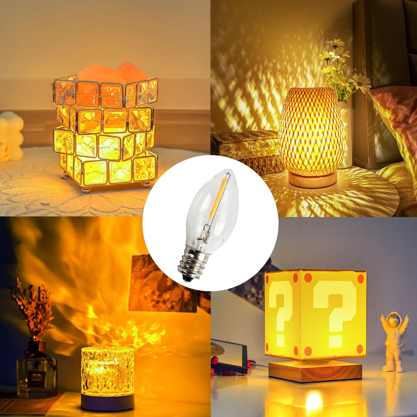 Dazzle Bright LED Accessory Cord with E12 Socket, 4 Pack, Warm White, Model 31001A-09