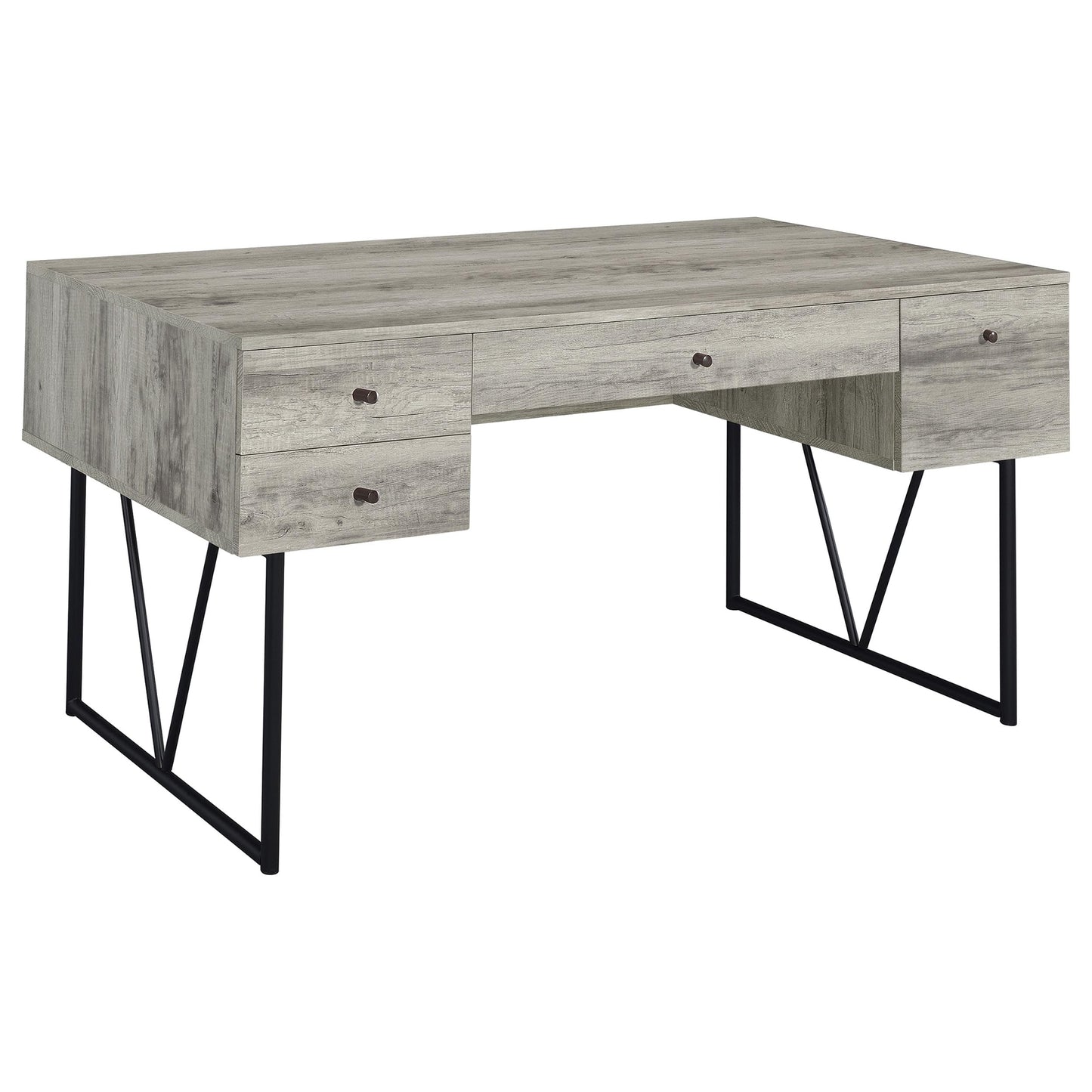 Coaster Home Furnishings Analiese Rustic 63-Inch 4-Drawer Home Office Computer Writing Desk Study Table with Storage Engineered Eco-Friendly Wood Look Laminate Sturdy Steel Grey Driftwood 801999