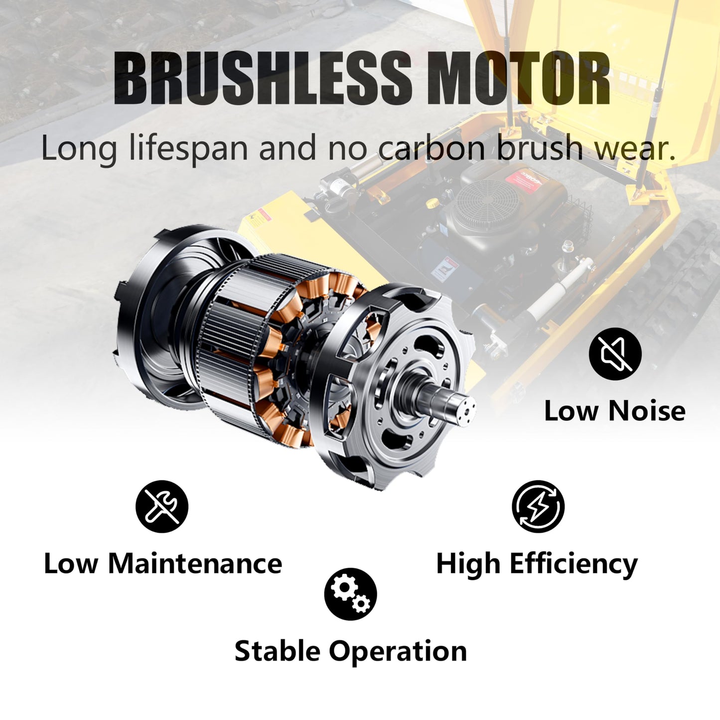 HUAYEE Remote Control Lawn Mower, Robotic Brush Cutter Tracked Mower