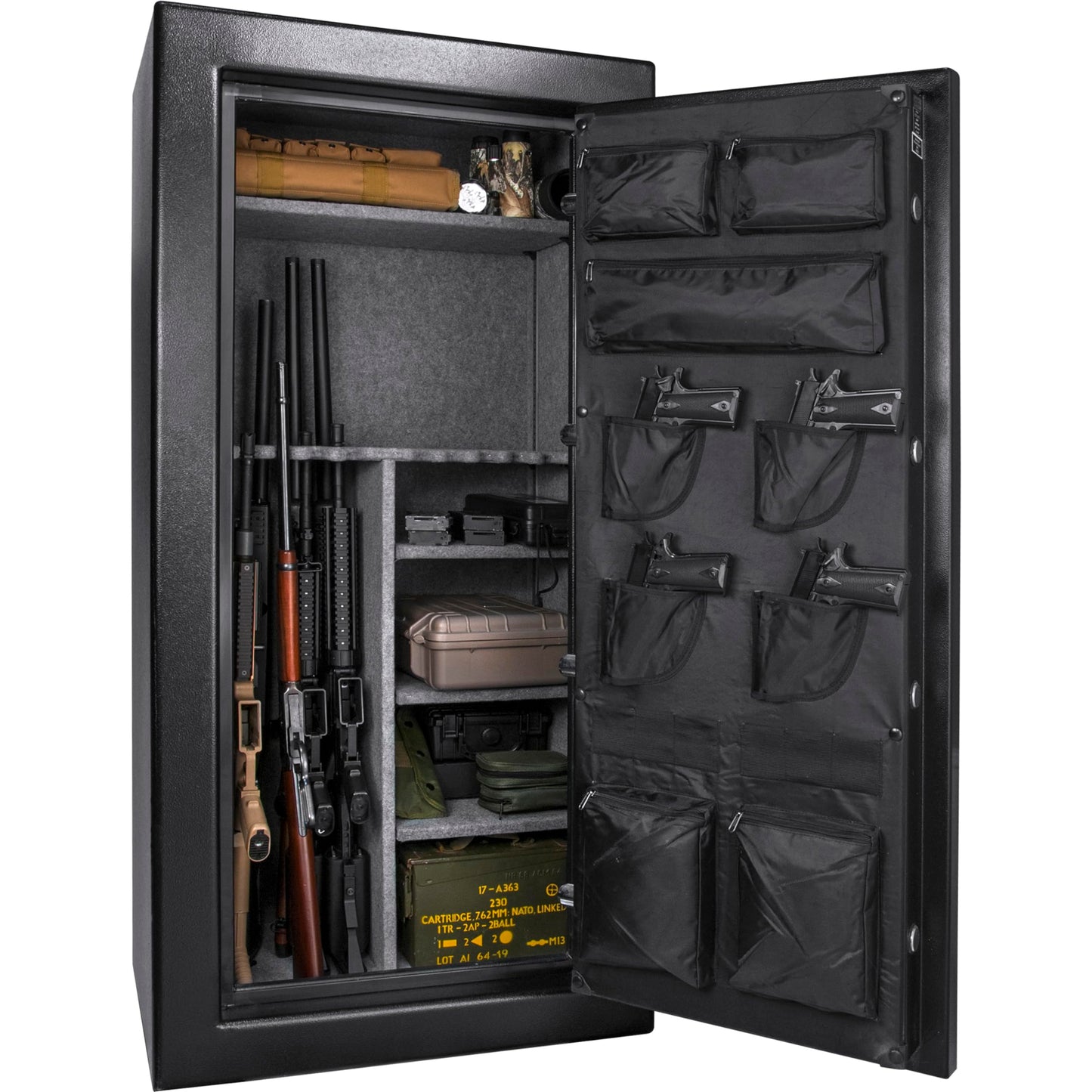 BARSKA Digital Keypad Fireproof Security Long Gun Safe Vault with Lock Out Mode, Silent Mode, Safe Alarm, Low Battery Warning - 11.87 Cu Ft Fire Safe - DOJ Approve - Gun Locker Safe Rifles and Pistols