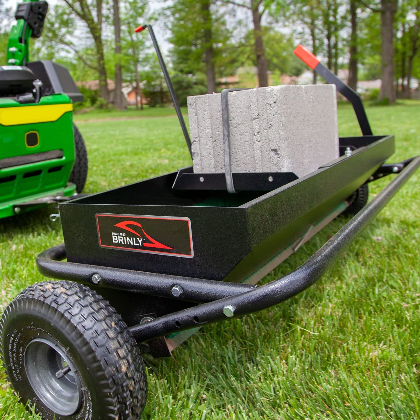 Brinly Tow Behind Combination Aerator Spreader with Weight Tray, 40-Inch, Flat Black