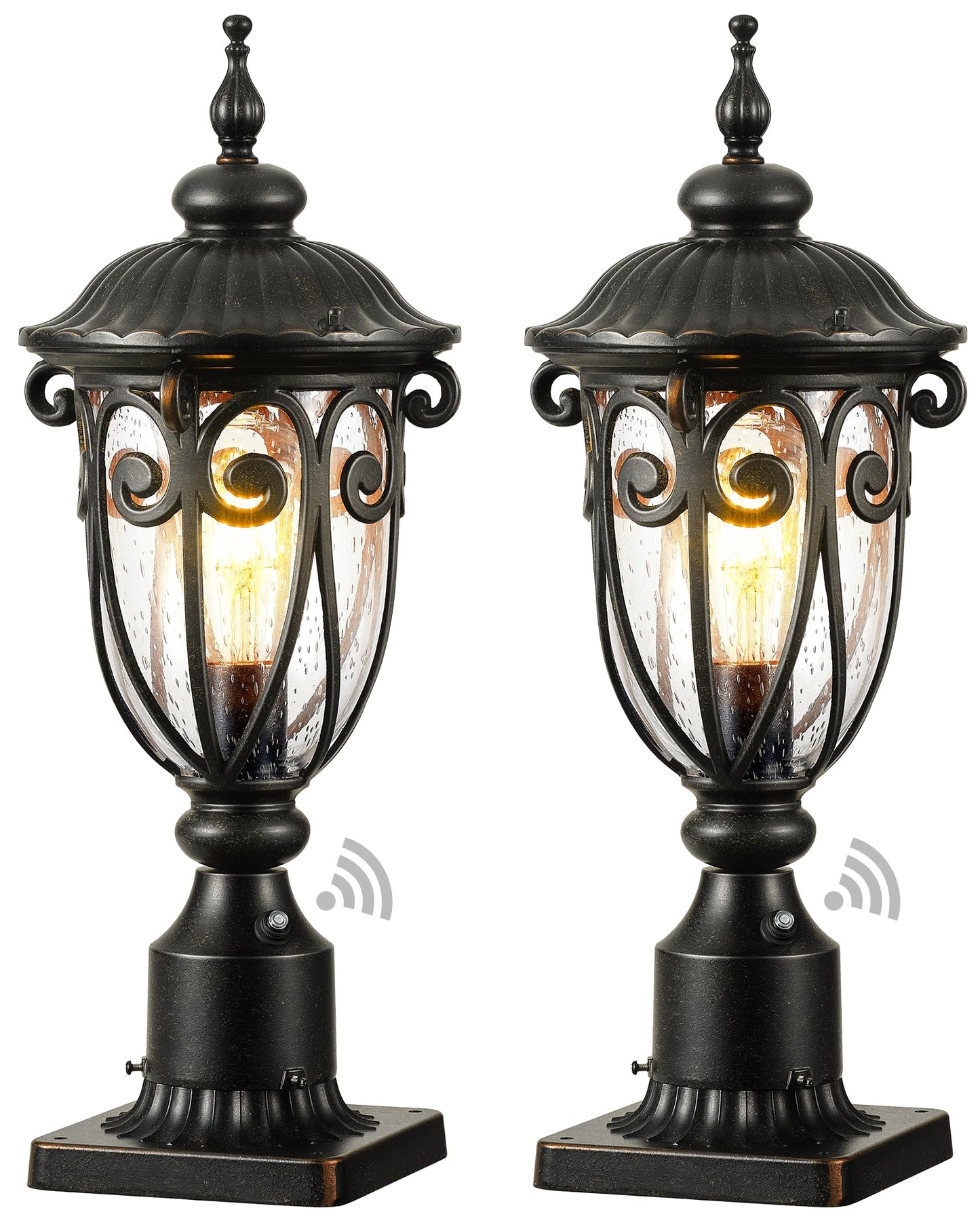 VIANIS Outdoor Post Light 2-Pack, Waterproof Dusk to Dawn, Aluminum, Oil-Rubbed Bronze, Model V82232B2