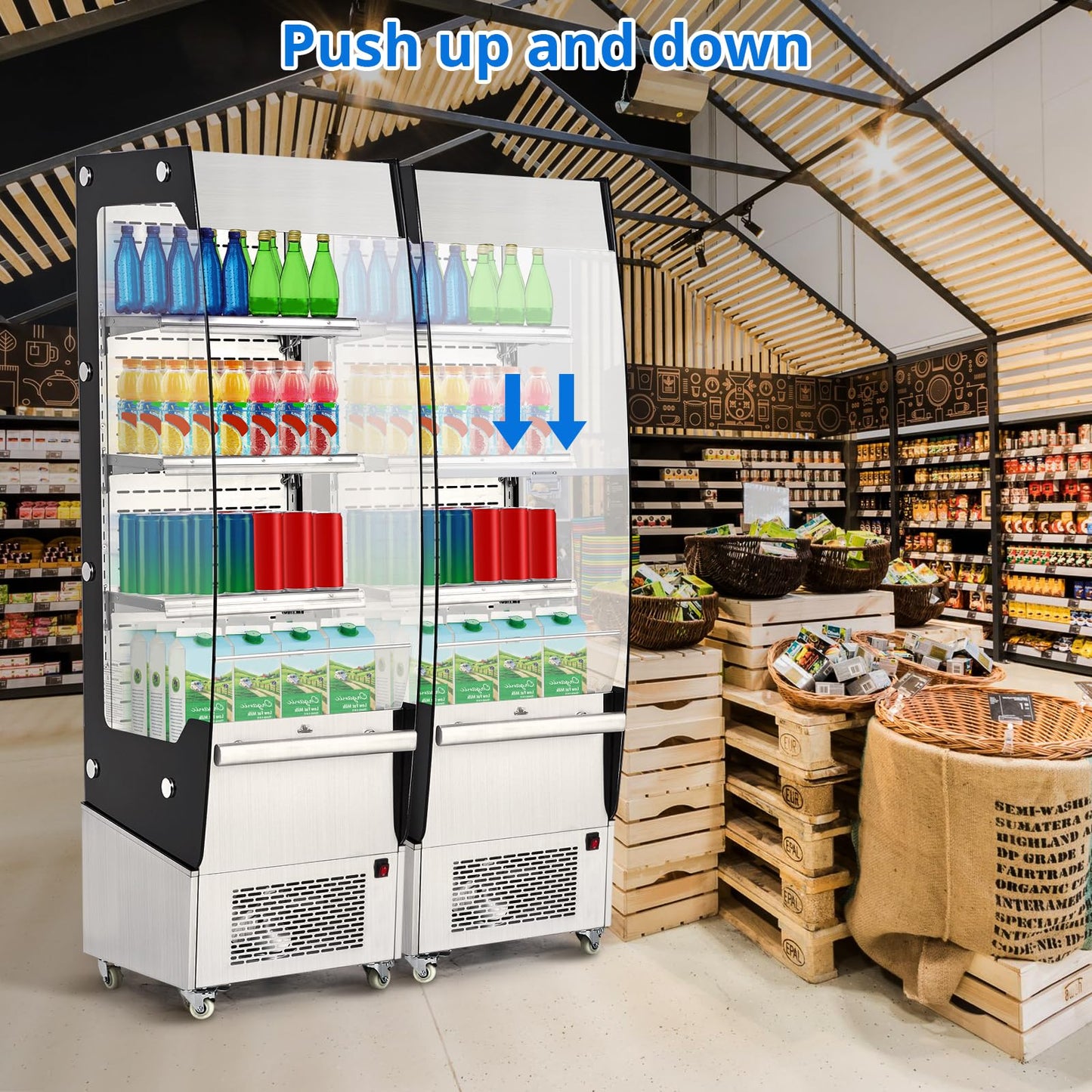 ActiveTrail 7.8 Cu.Ft Display Refrigerator Cabinet,Glass Door Commercial Fridge,LED Lighting & Adjustable Shelves,Double Glazed, White
