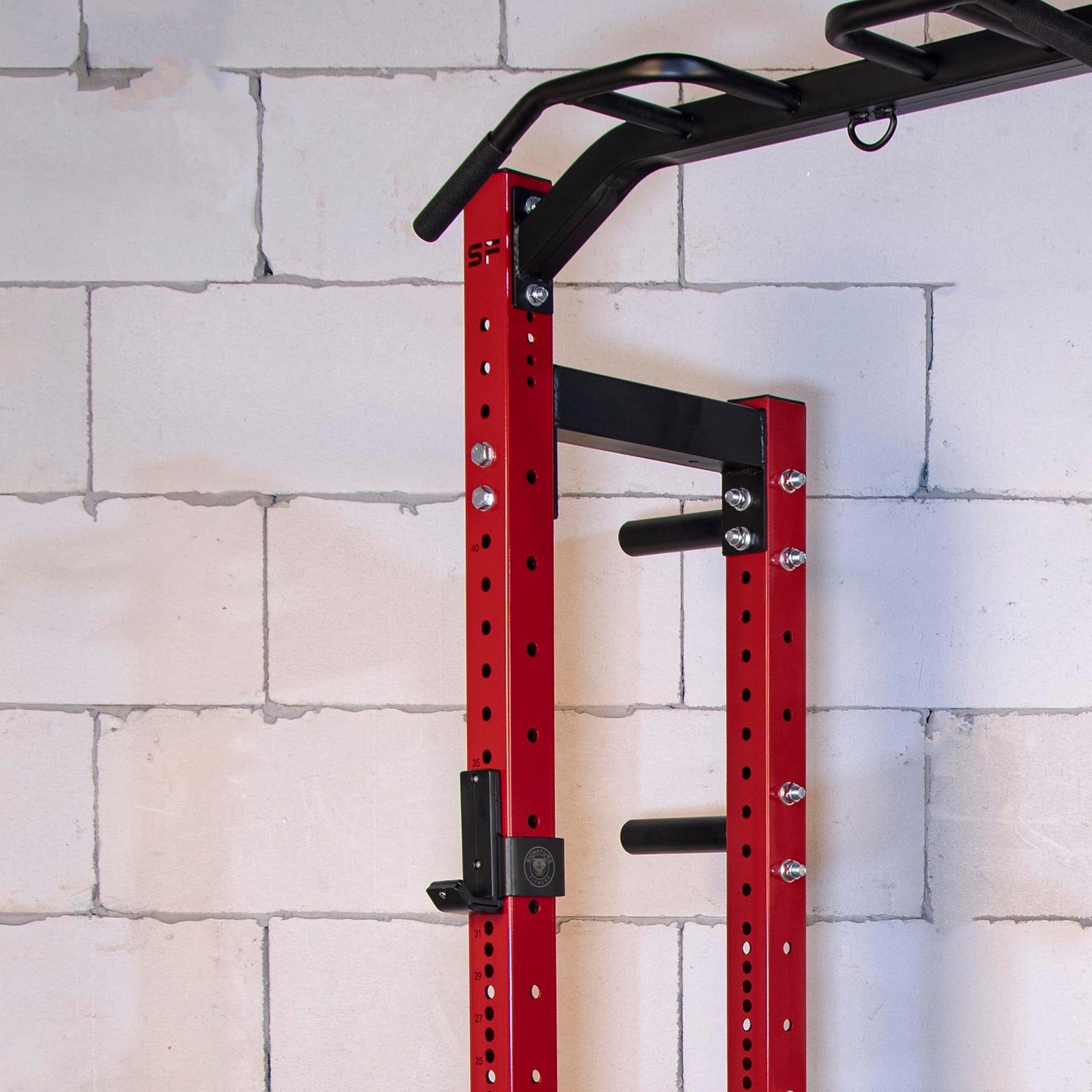 Signature Fitness Fitvids SF-SS1 1 – 000 Pound Capacity 3” x 3” Power Rack Squat Stand – Half Rack Convert Kit – Black