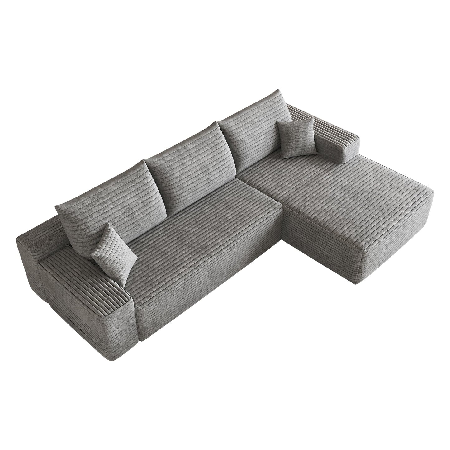 107" Oversized Cloud Sectional Sofa Boneless Couches for Living Room, Right Facing Chaise Modular L Shaped Corner Couch with Deep Seat, Memory Foam Compressed Sofa, No Assembly Required