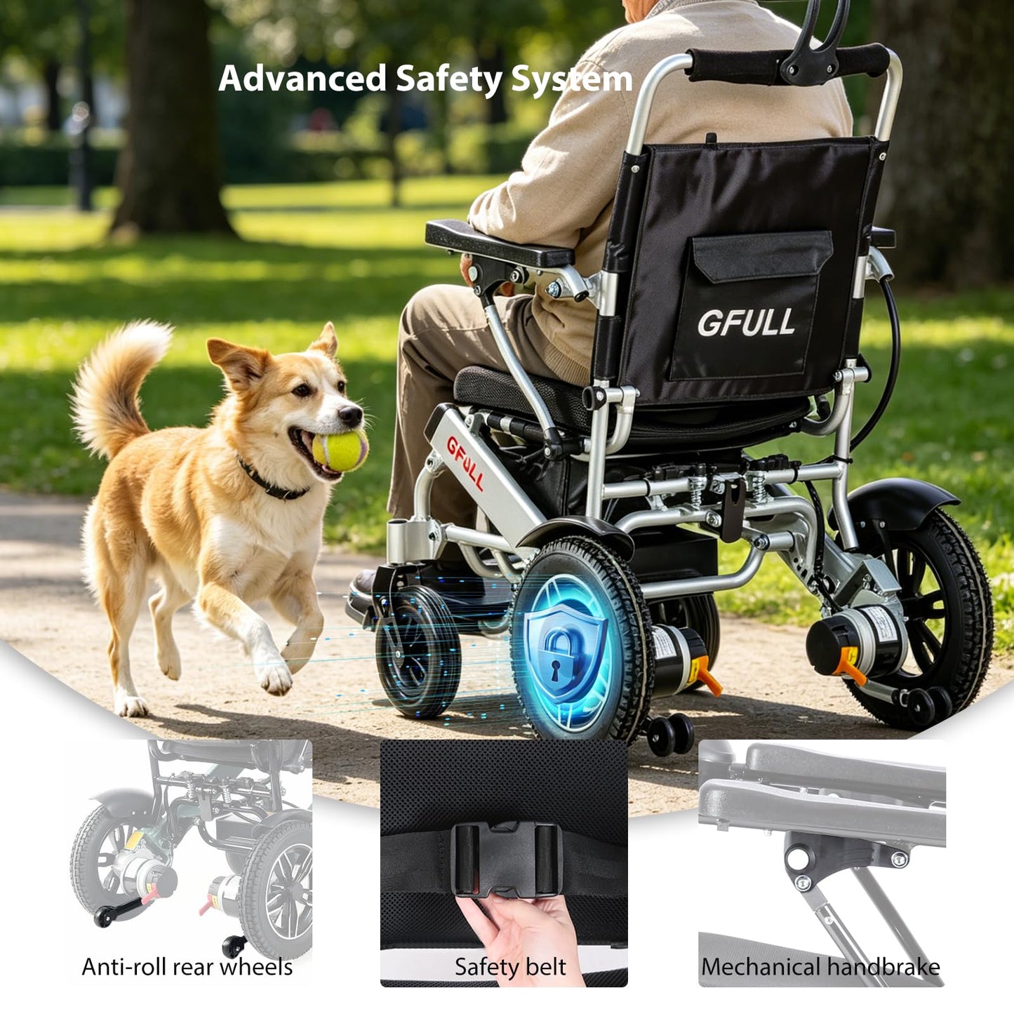 Electric Wheelchairs for Adults, Heavy Duty 66lbs 20" Wider Seat Aluminum Foldable Motorized Wheelchair with 12Ah Batteries & Dual Motors, 20 Miles Long Range 330 lbs Large Tire for Home, Park