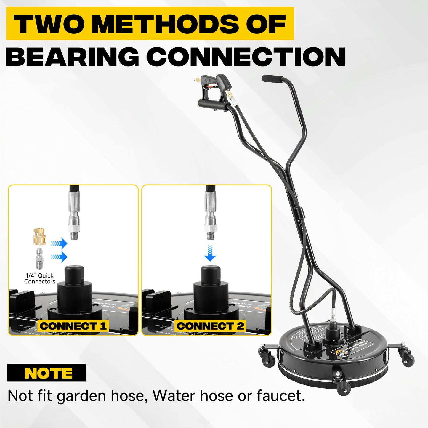 PWACCS 20" Pressure Washer Surface Cleaner with 4 Wheels and Dual Handle
